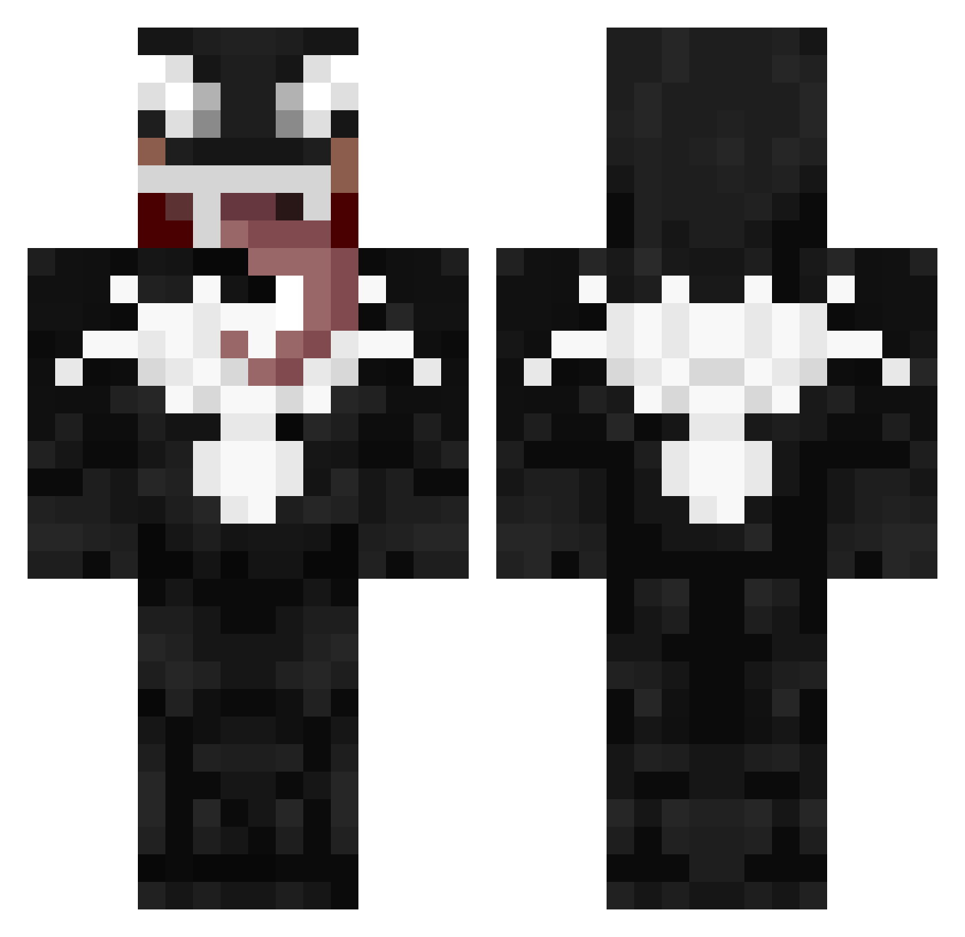 Manego Minecraft skin, front and back view