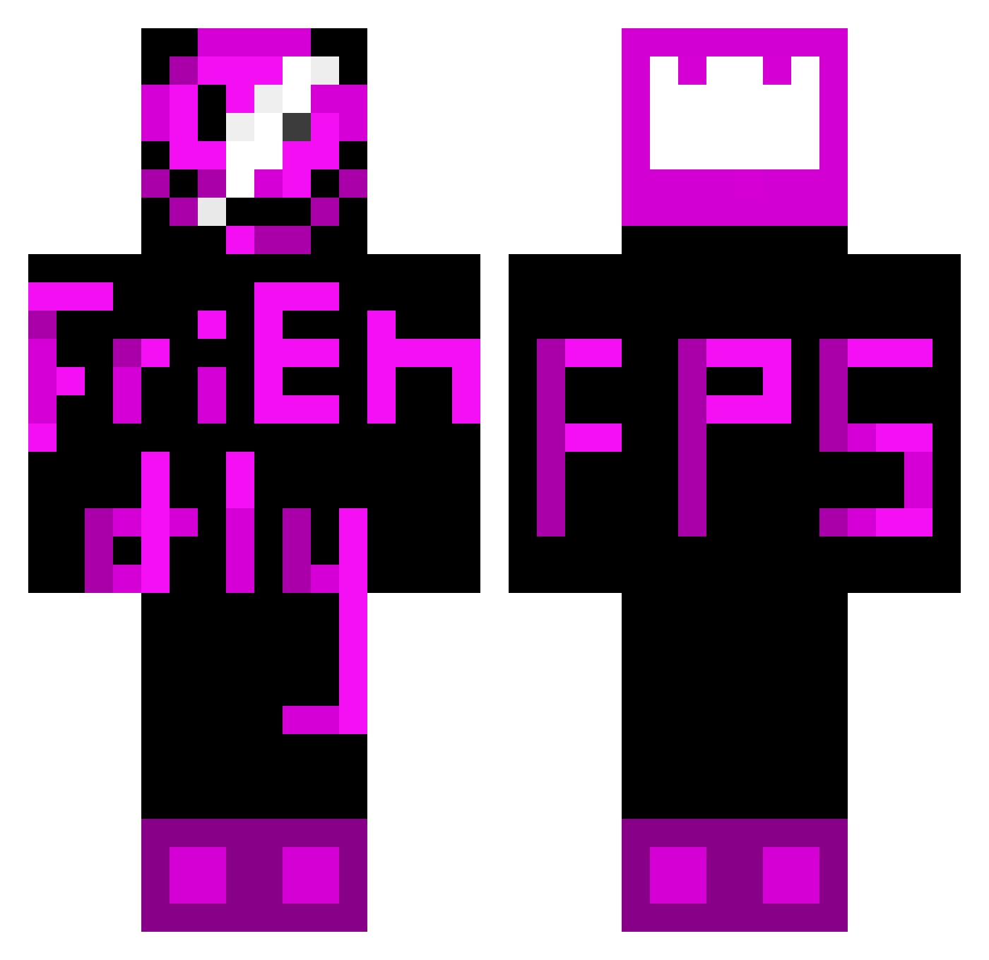 Sideflash Minecraft skin, front and back view