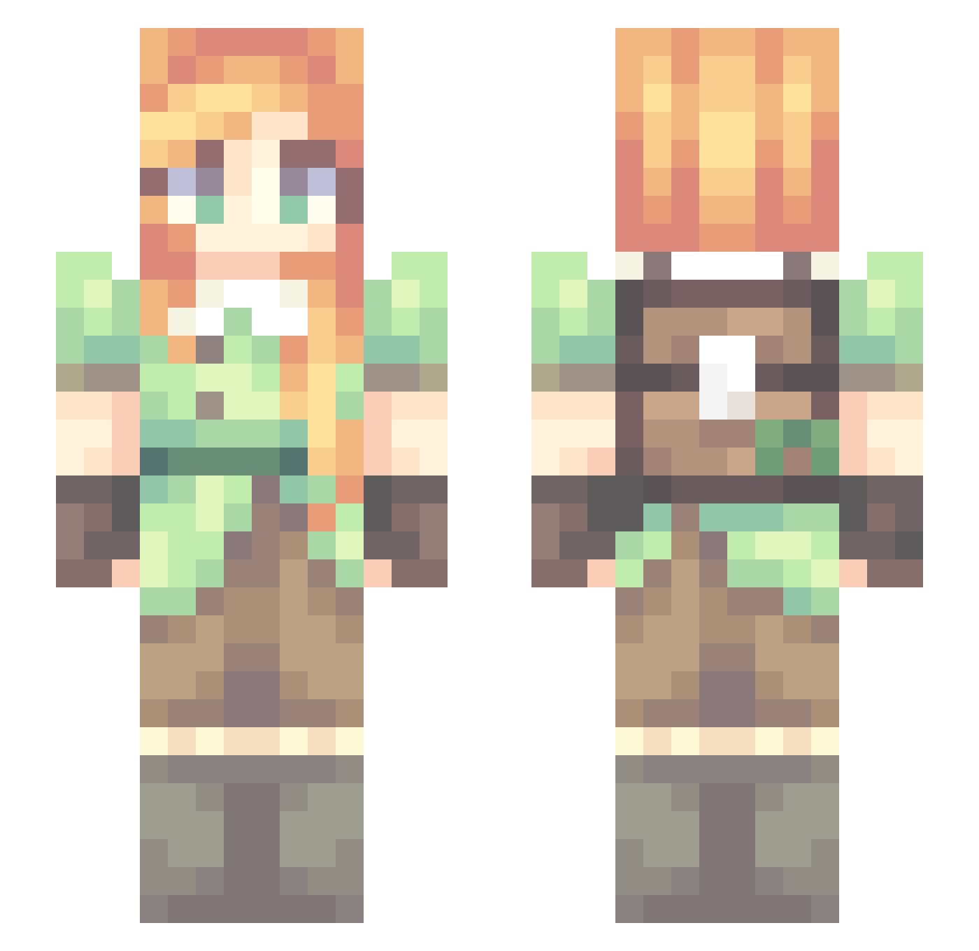 maximelian Minecraft skin, front and back view