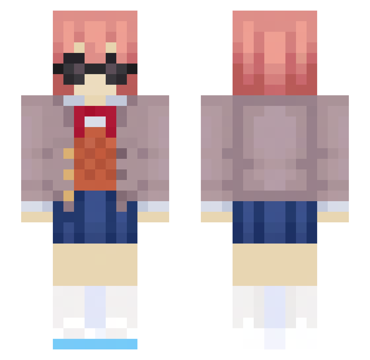 Aokim Minecraft skin, front and back view