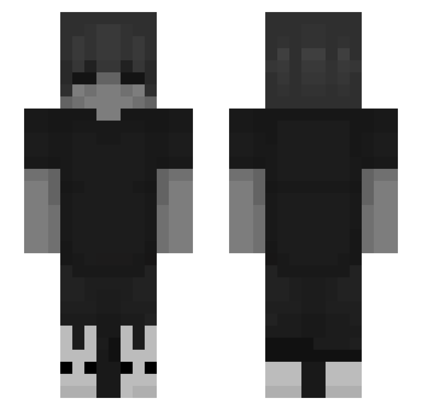 ButterFTW Minecraft skin, front and back view