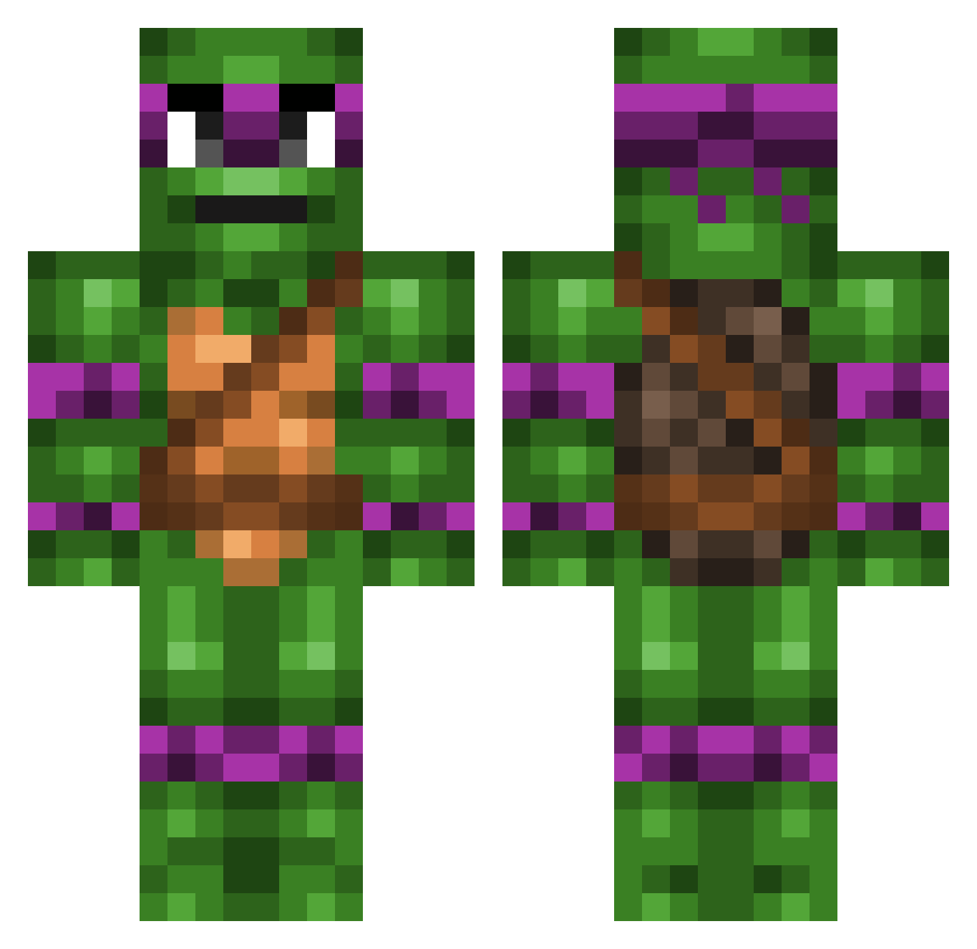 Cathocente Minecraft skin, front and back view