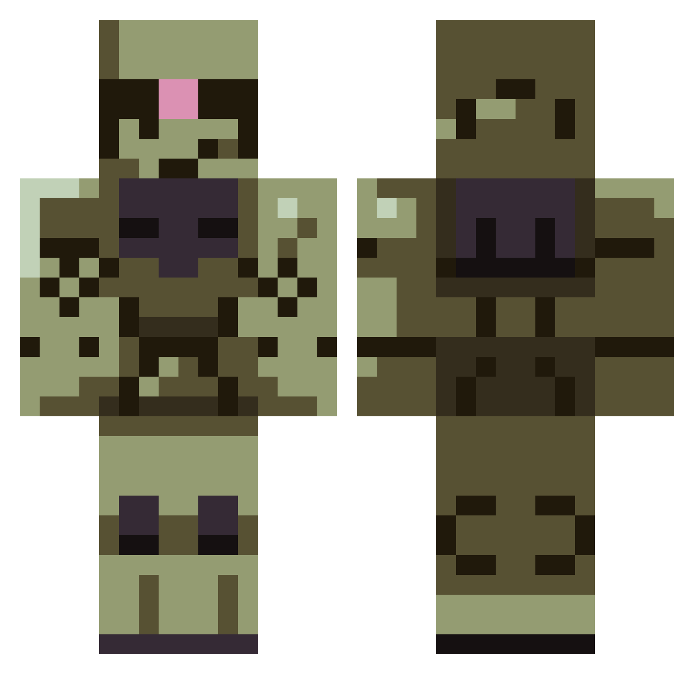 HuskeyKaito Minecraft skin, front and back view