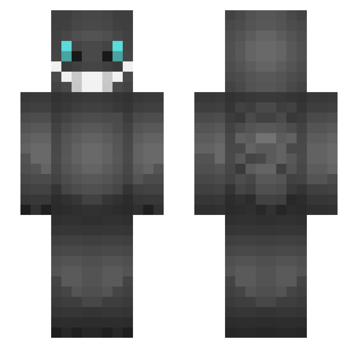 blackhot Minecraft skin, front and back view