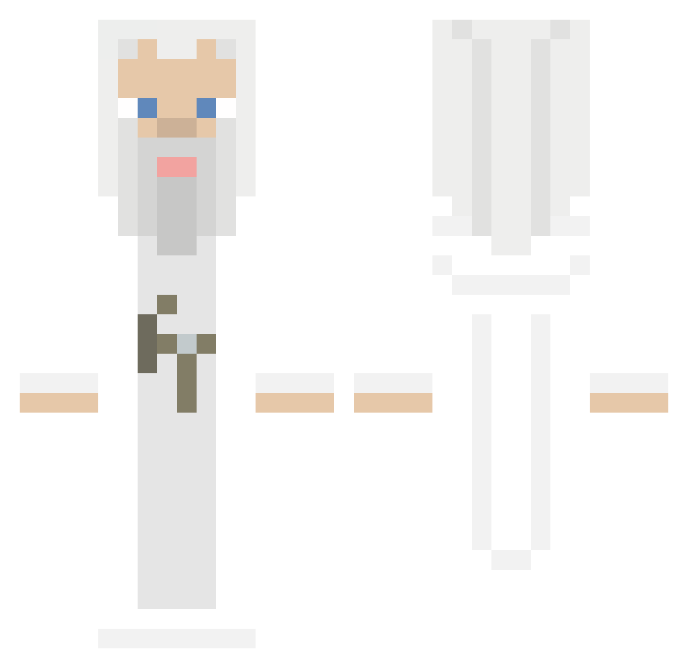 YaBoiGandalf Minecraft skin, front and back view