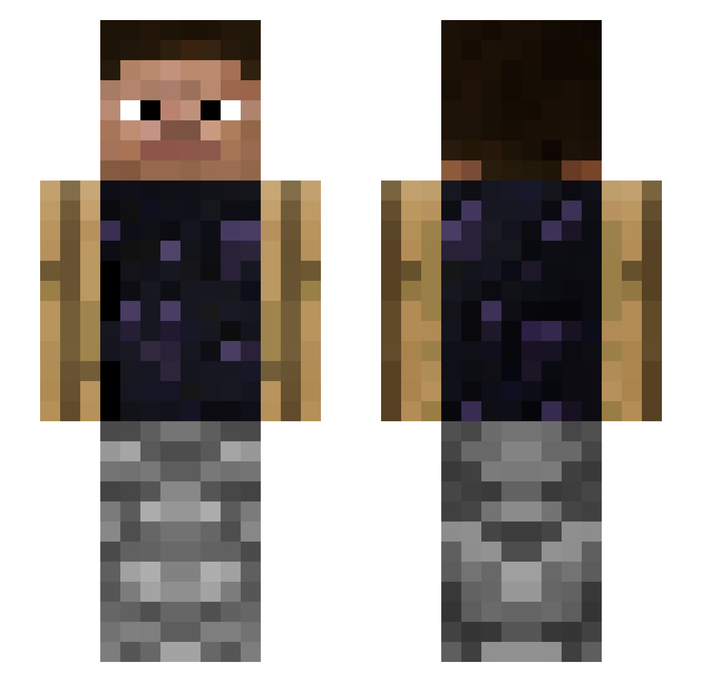 stakeMasterPDW Minecraft skin, front and back view