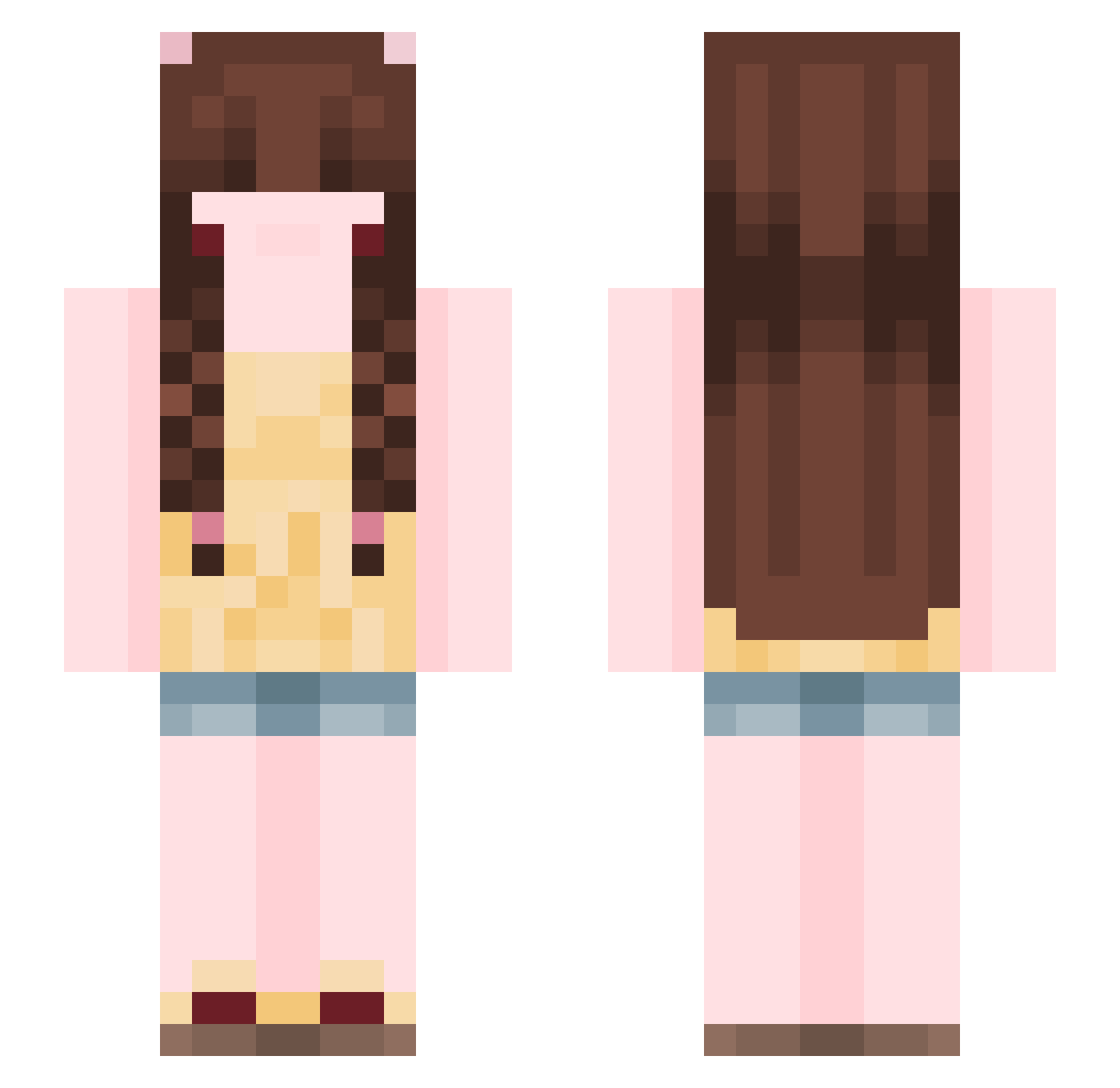 Yumyui Minecraft skin, front and back view