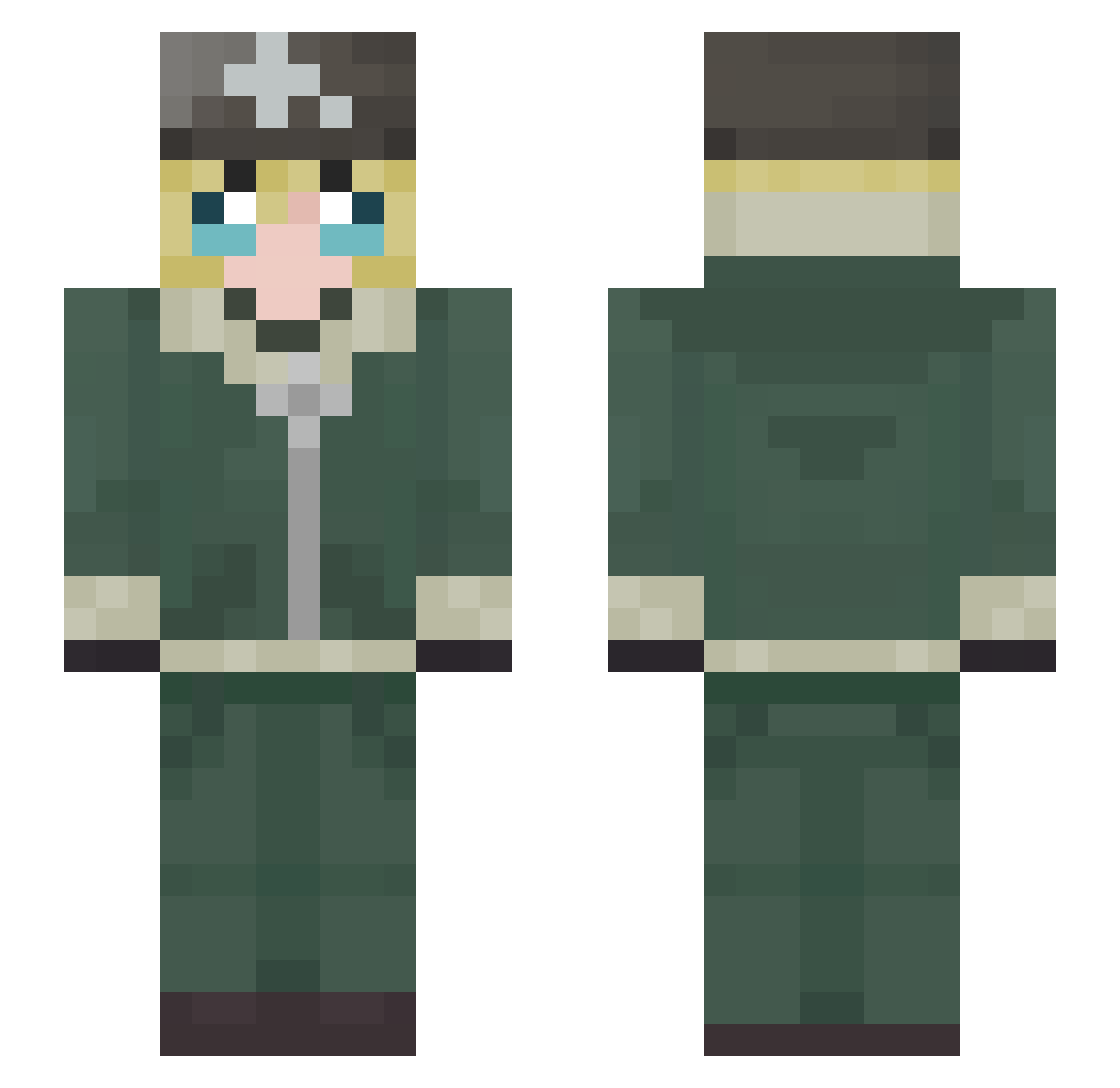 dementiagames Minecraft skin, front and back view