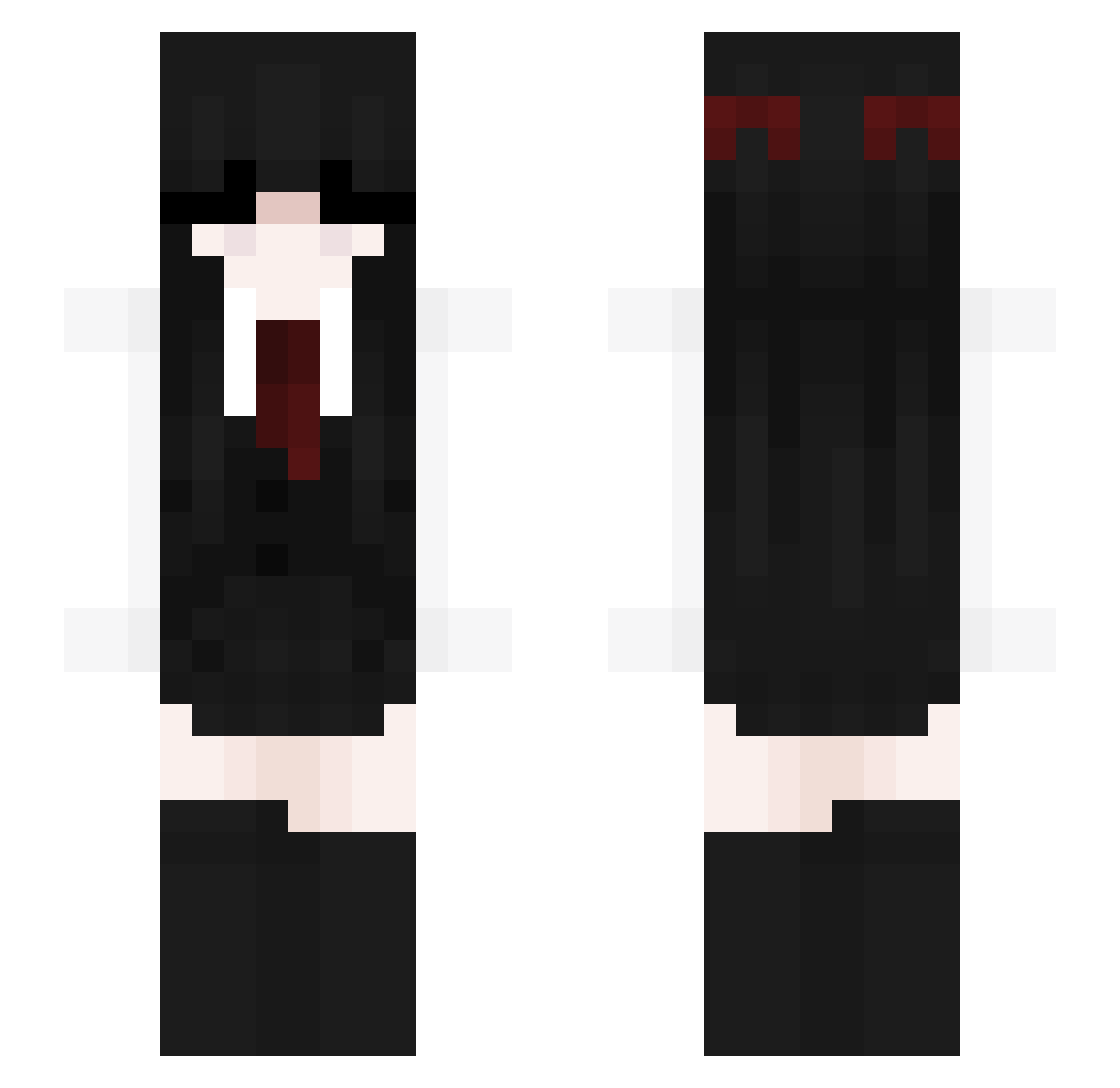 dumbheck Minecraft skin, front and back view