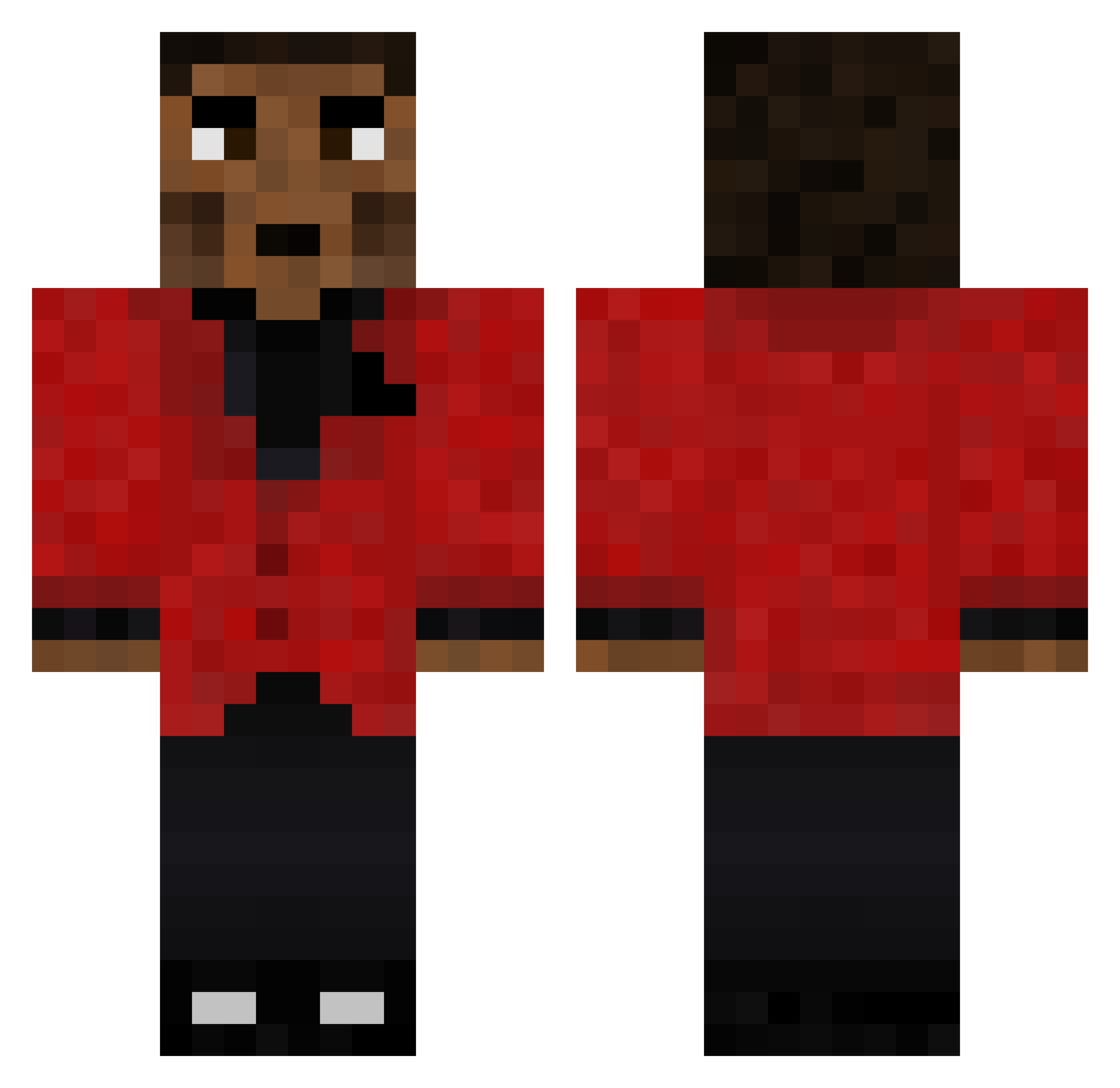 sharkwatchtv Minecraft skin, front and back view