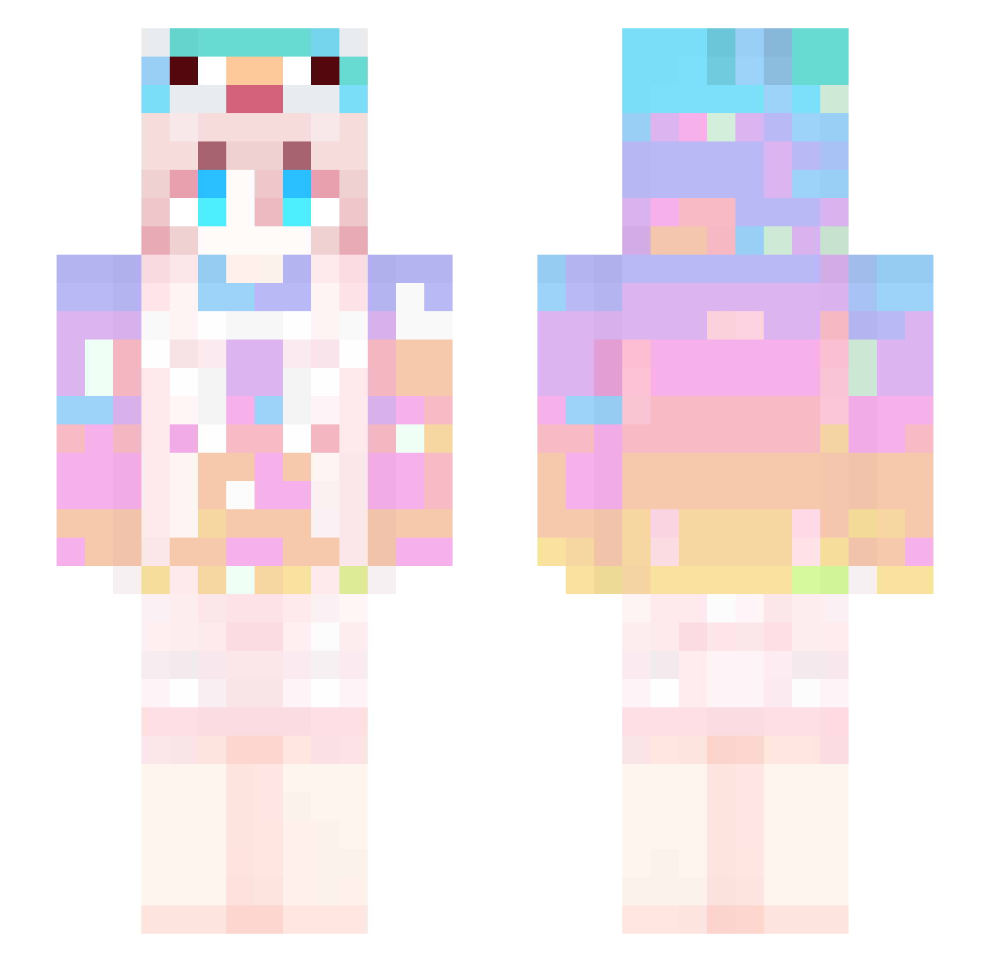 huxiaofan Minecraft skin, front and back view