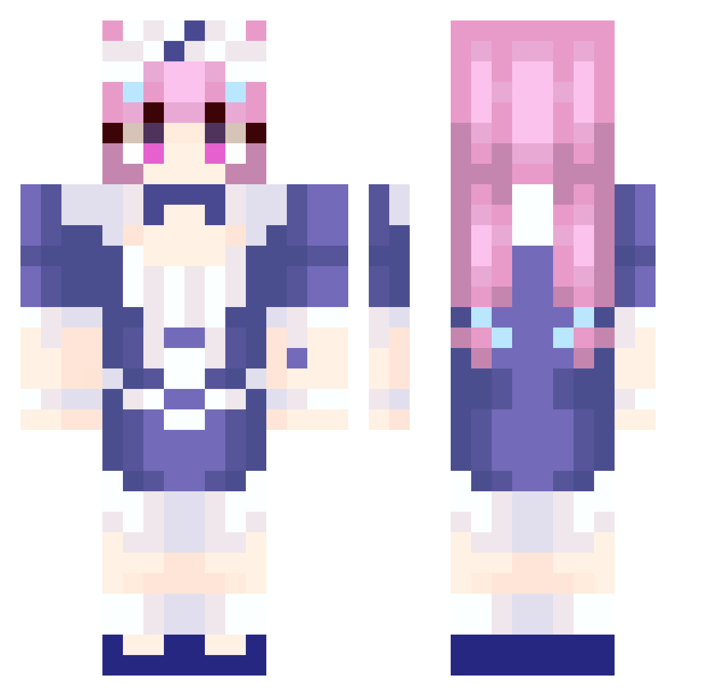 Onii___ Minecraft skin, front and back view