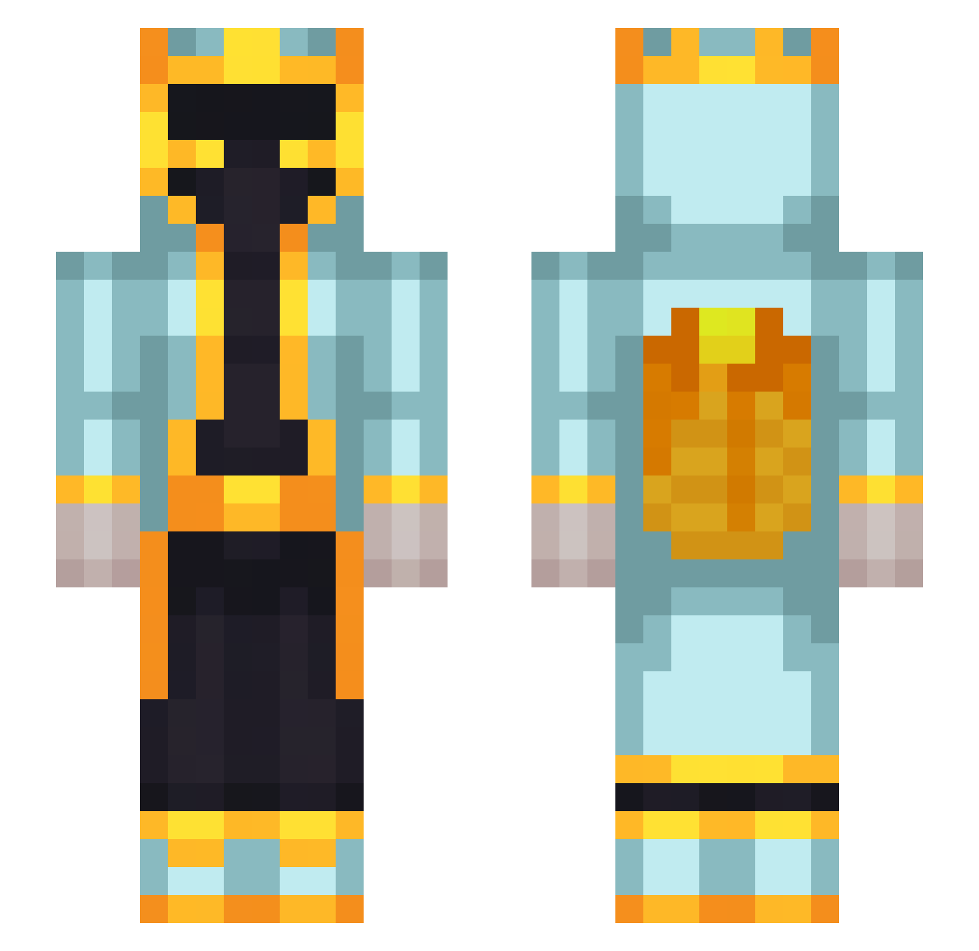 YahyaQuixote Minecraft skin, front and back view