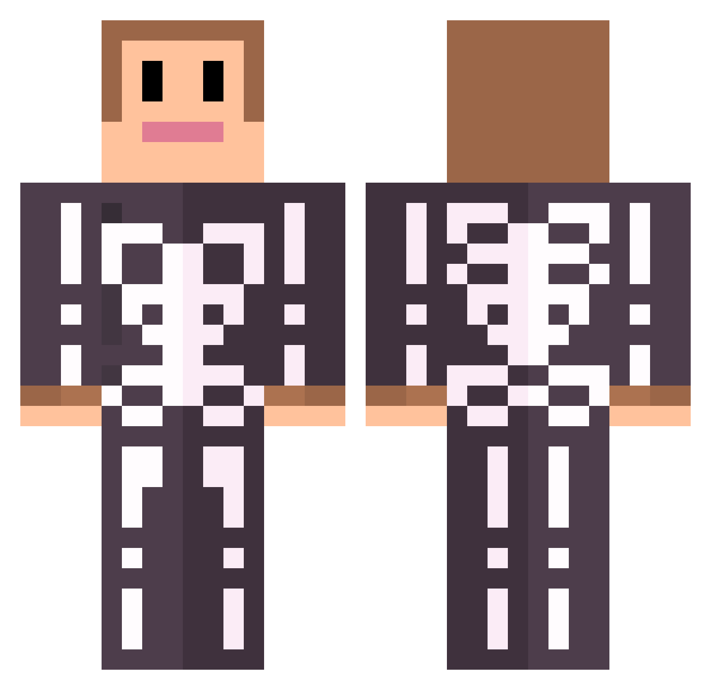Villaa32 Minecraft skin, front and back view