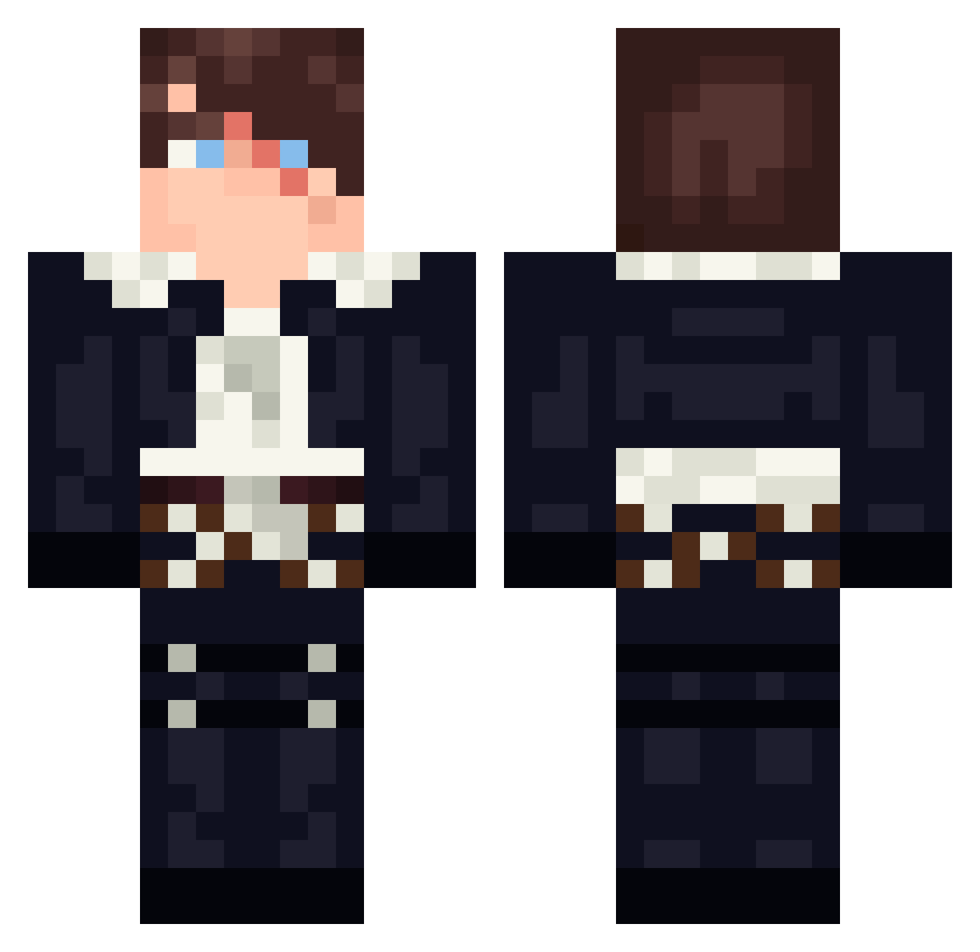Imprisoning Minecraft skin, front and back view