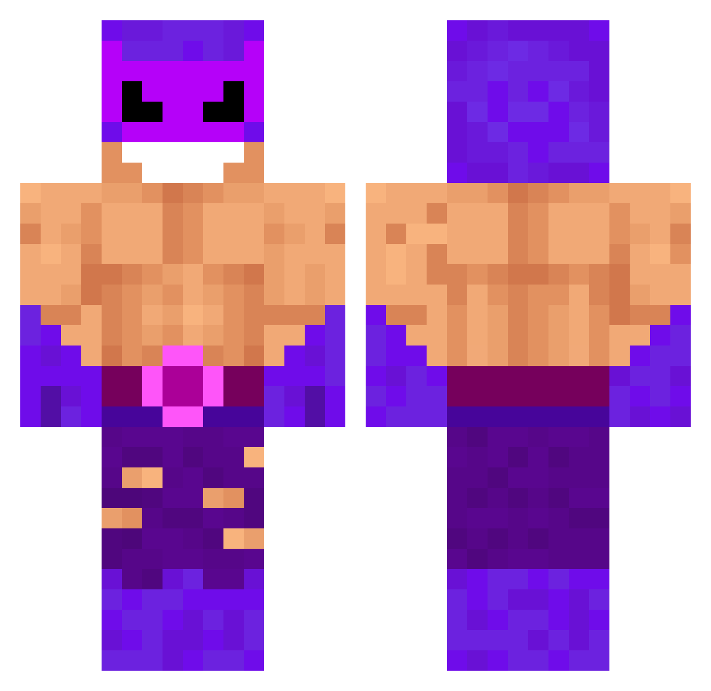 PenguinRulez Minecraft skin, front and back view