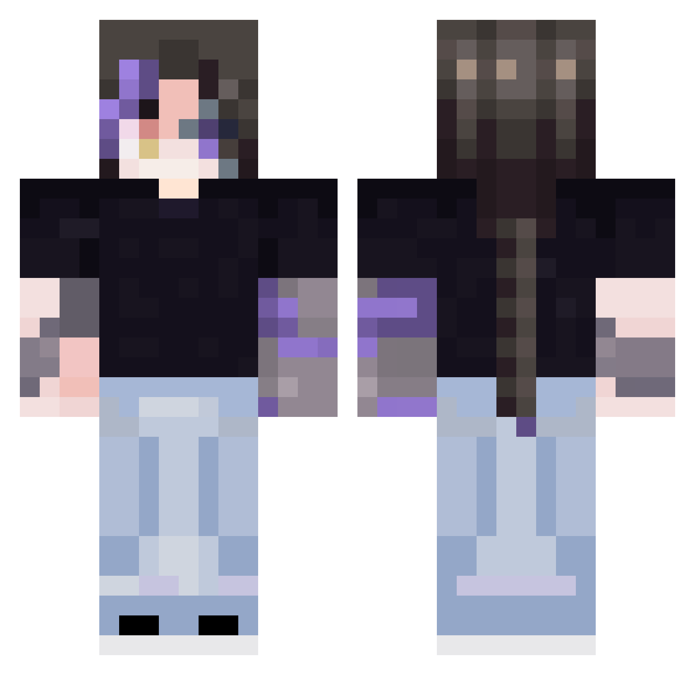 kyonmi Minecraft skin, front and back view