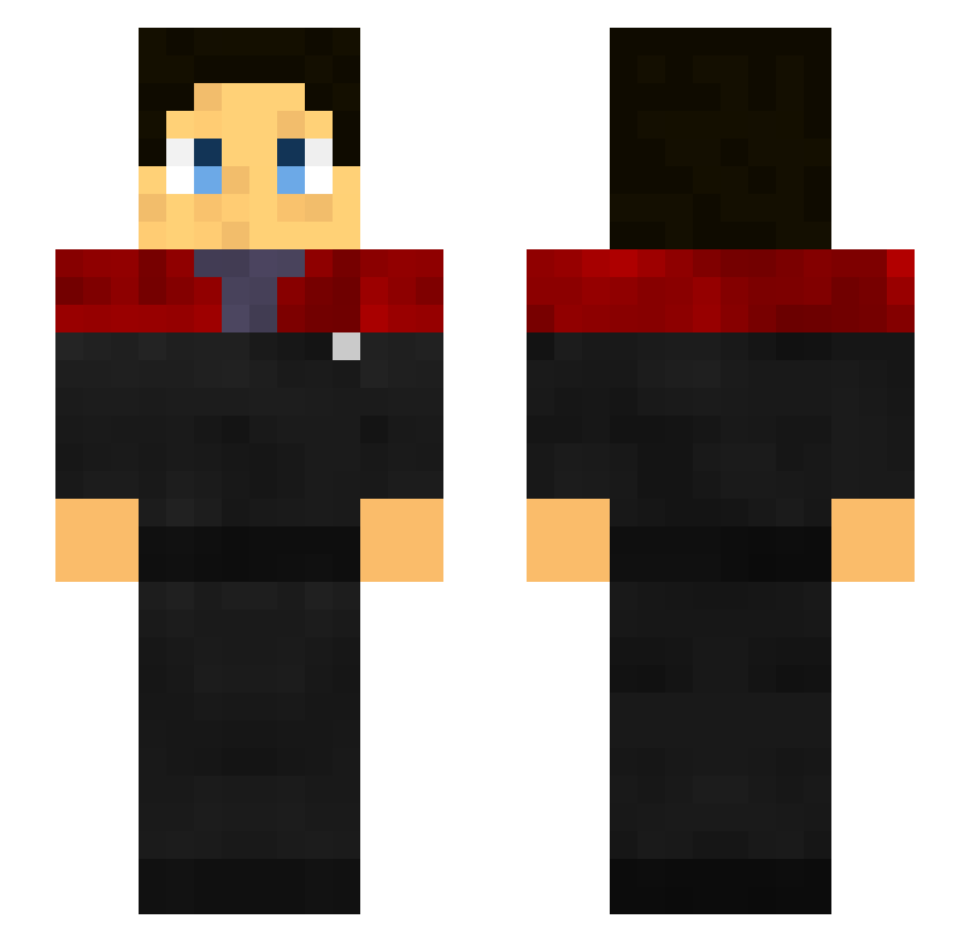 Plumpy Minecraft skin, front and back view