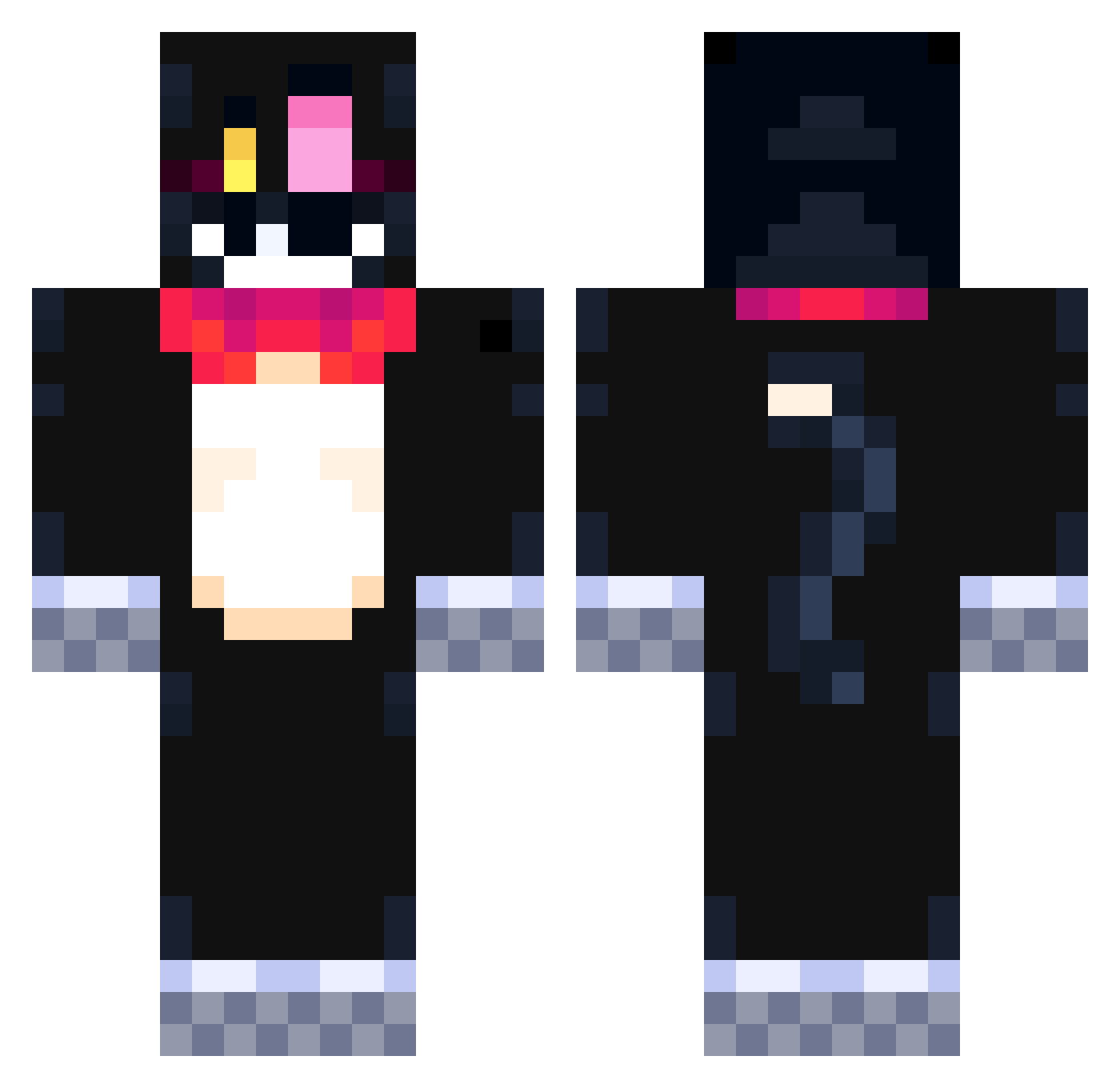 JestOJunk Minecraft skin, front and back view