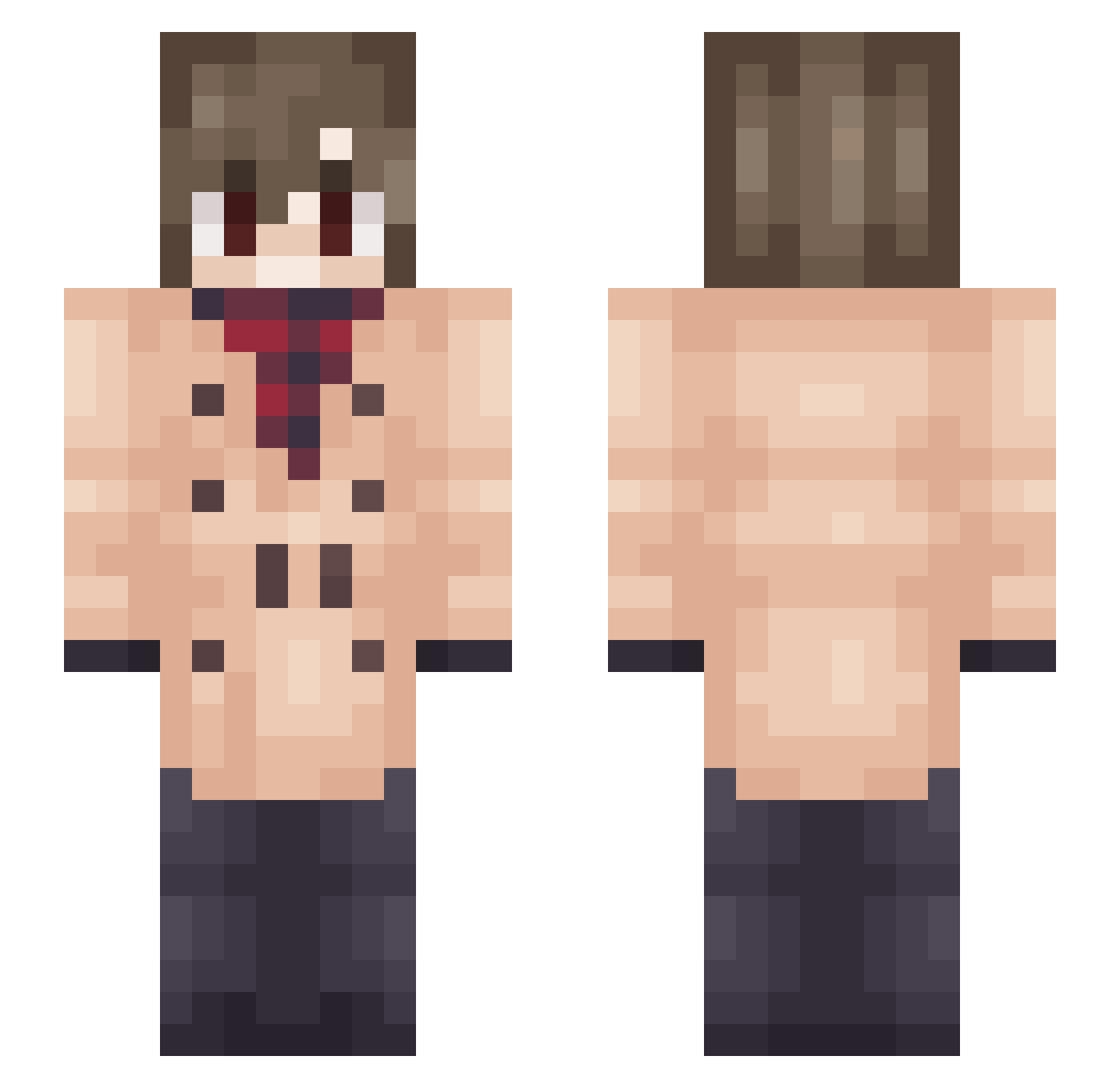 JevilFan Minecraft skin, front and back view
