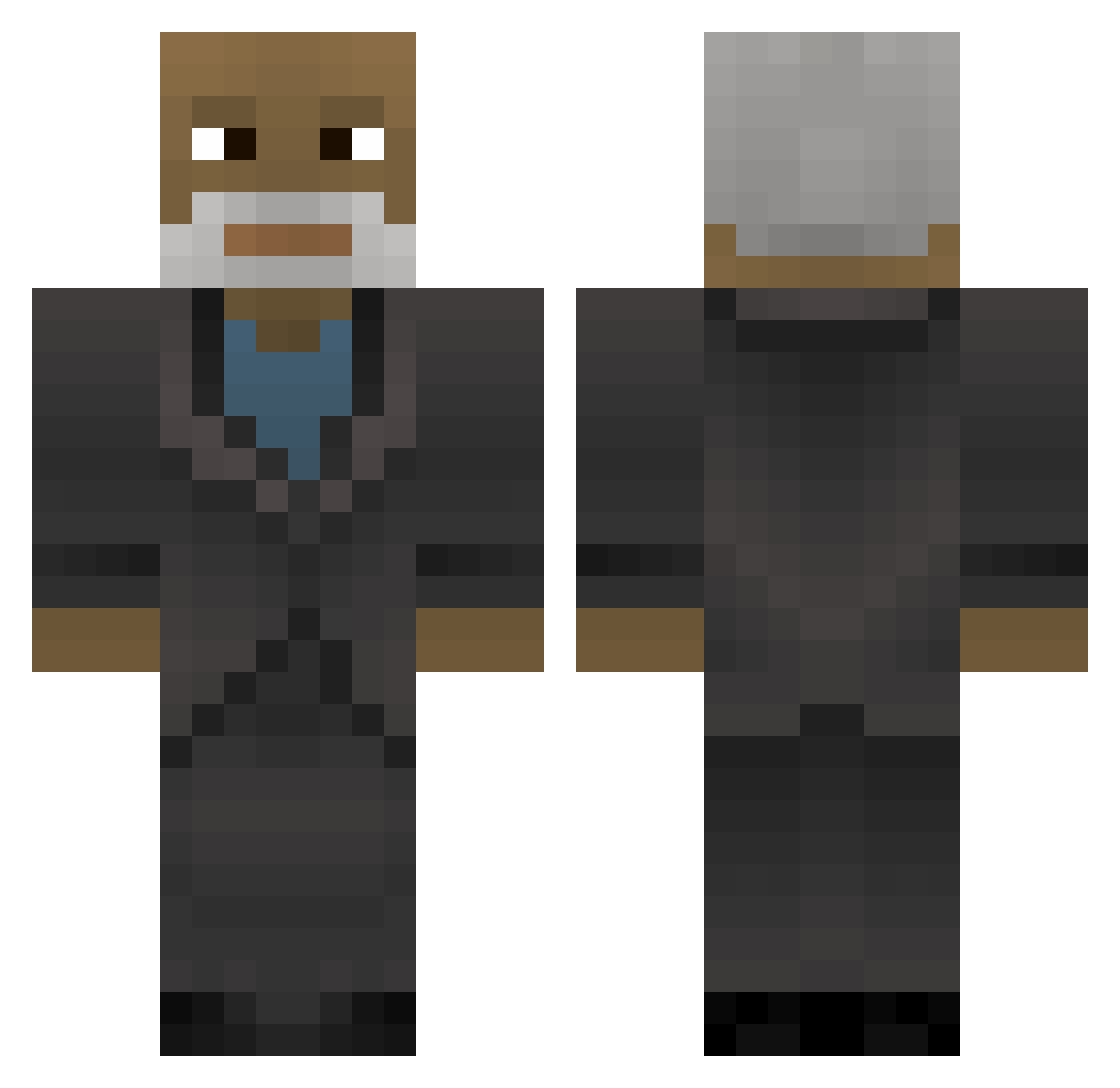 ScatteredKid Minecraft skin, front and back view