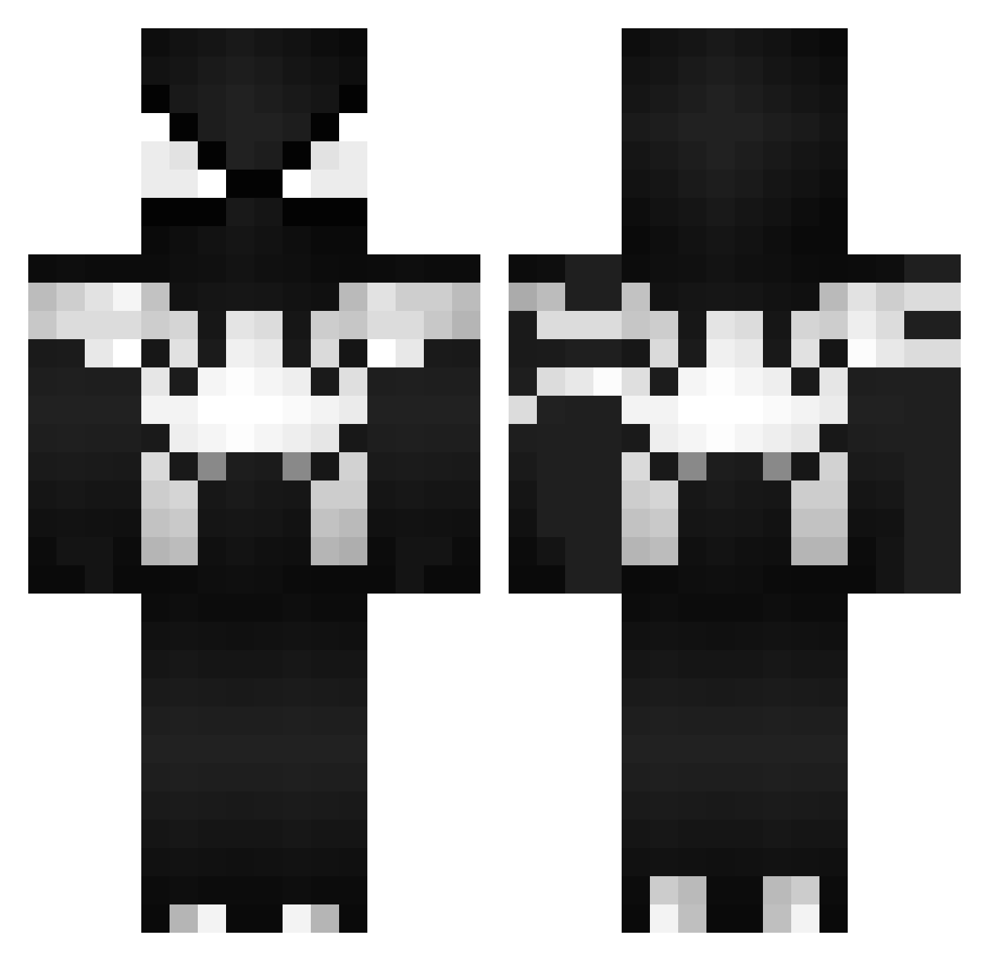 evokity Minecraft skin, front and back view