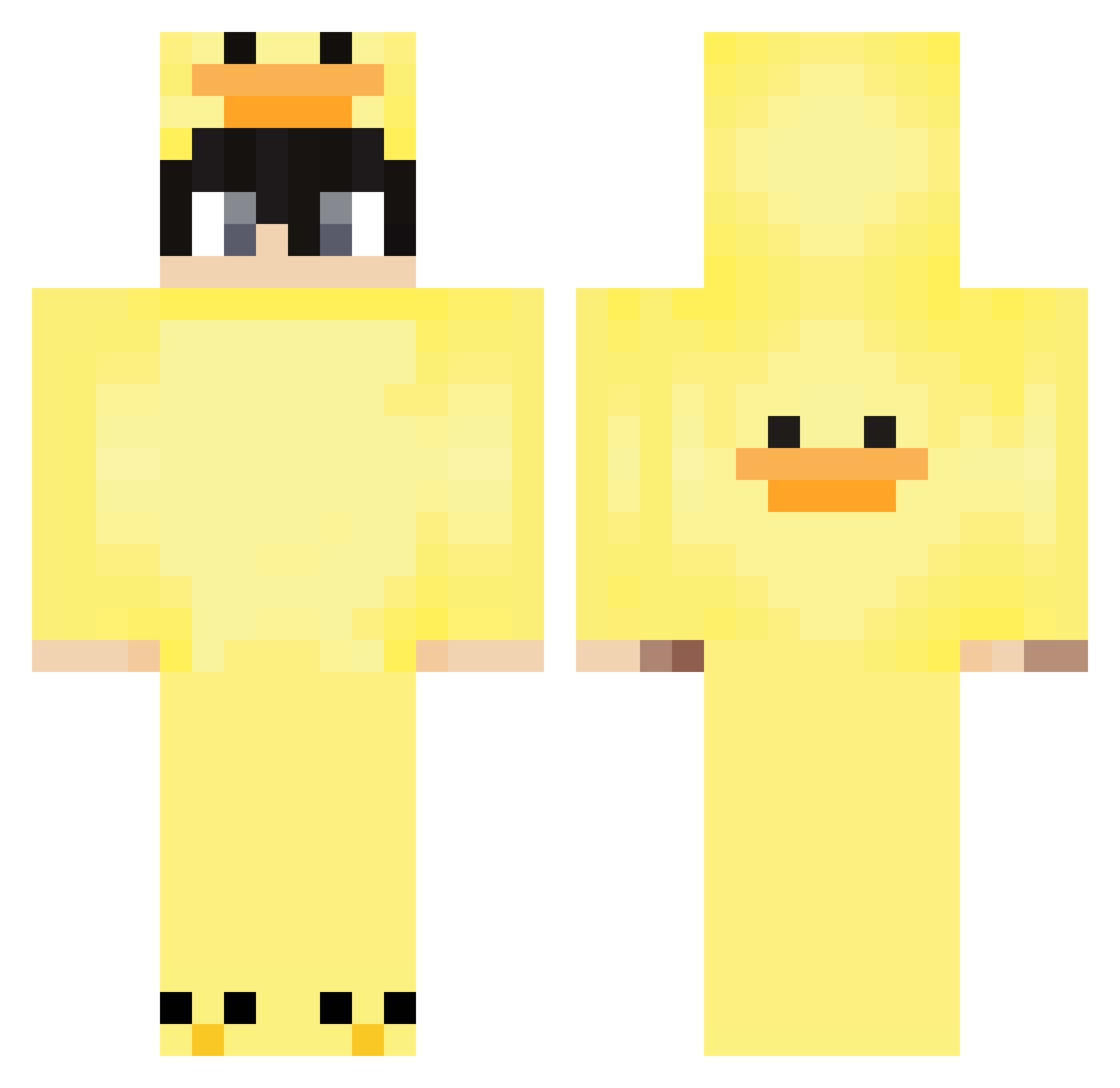 Ziffys Minecraft skin, front and back view