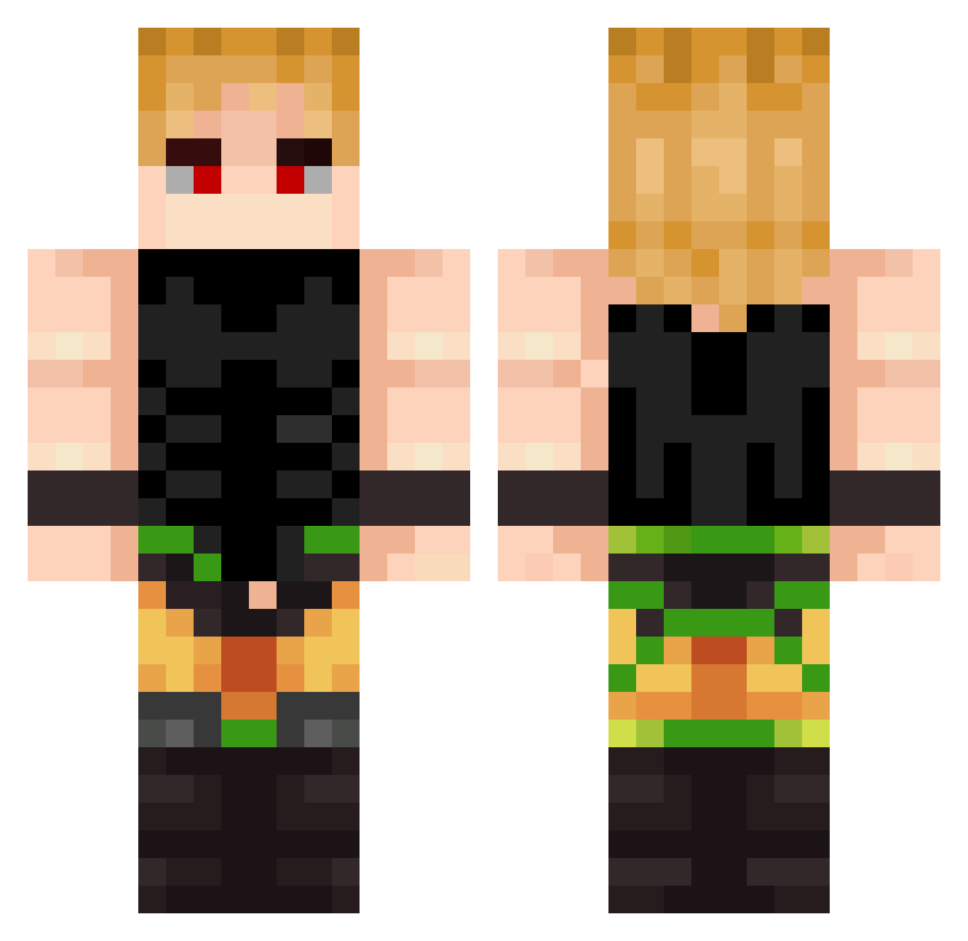 DIO_plush Minecraft skin, front and back view