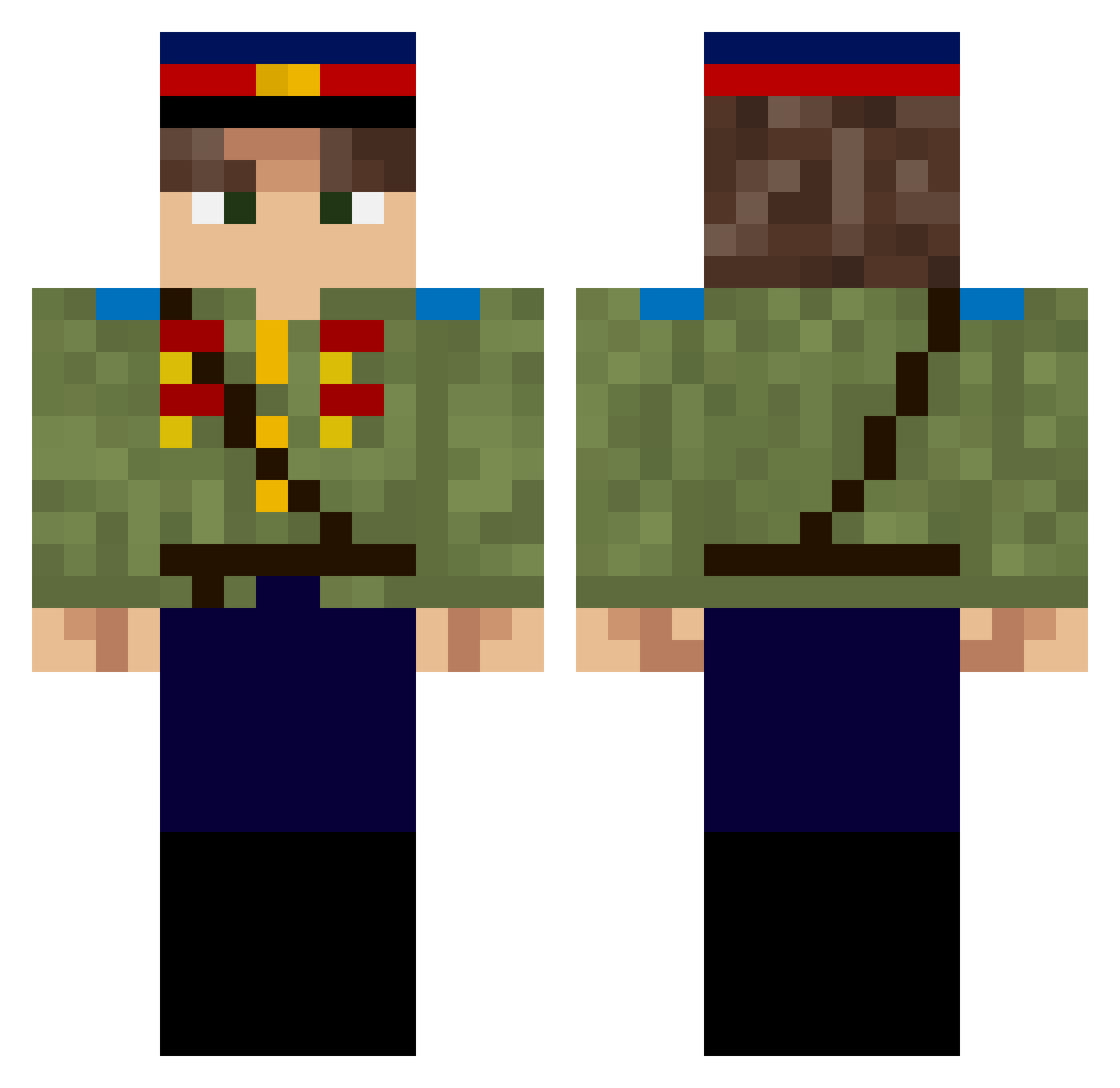 ricka201313 Minecraft skin, front and back view