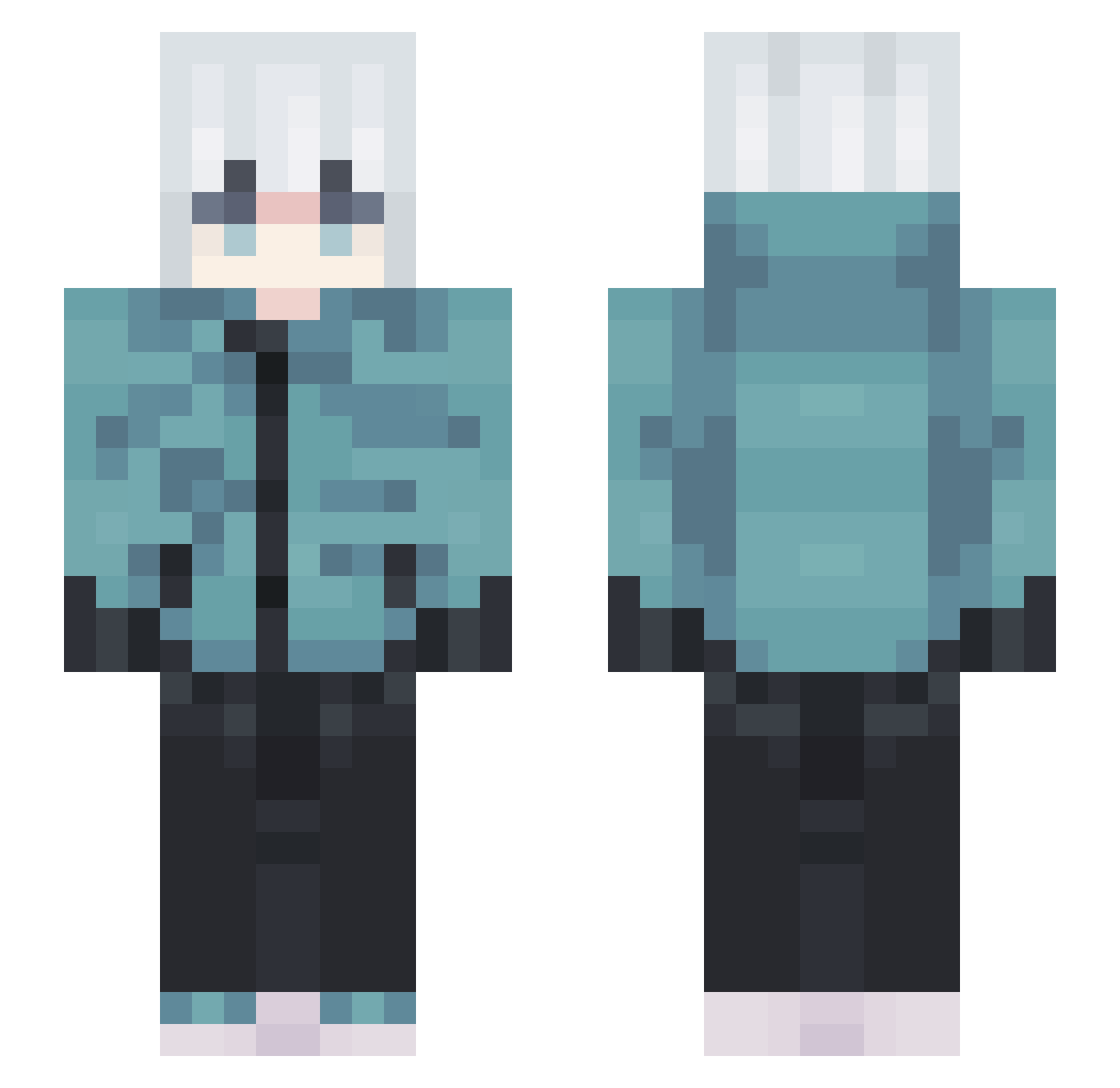 thymelydemise Minecraft skin, front and back view