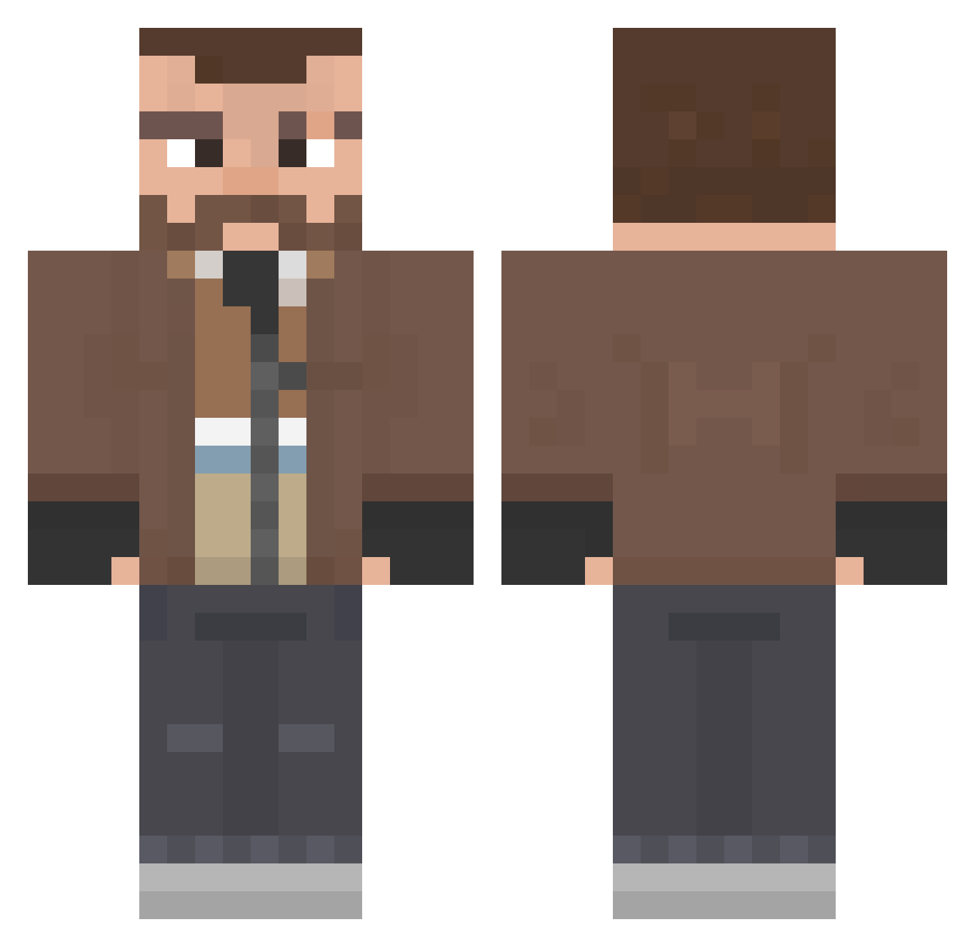 FL4SHH Minecraft skin, front and back view