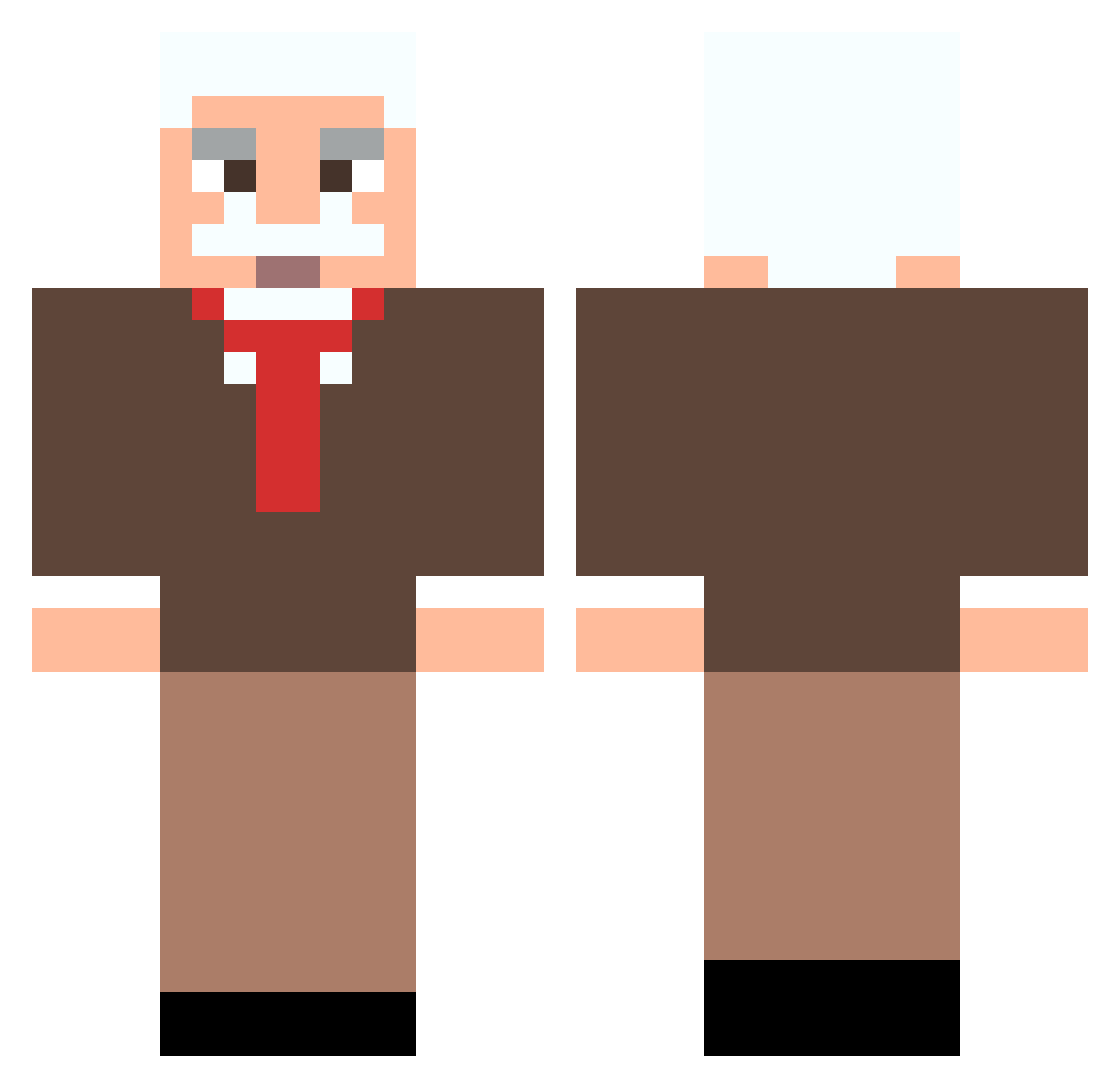 Ifeune Minecraft skin, front and back view