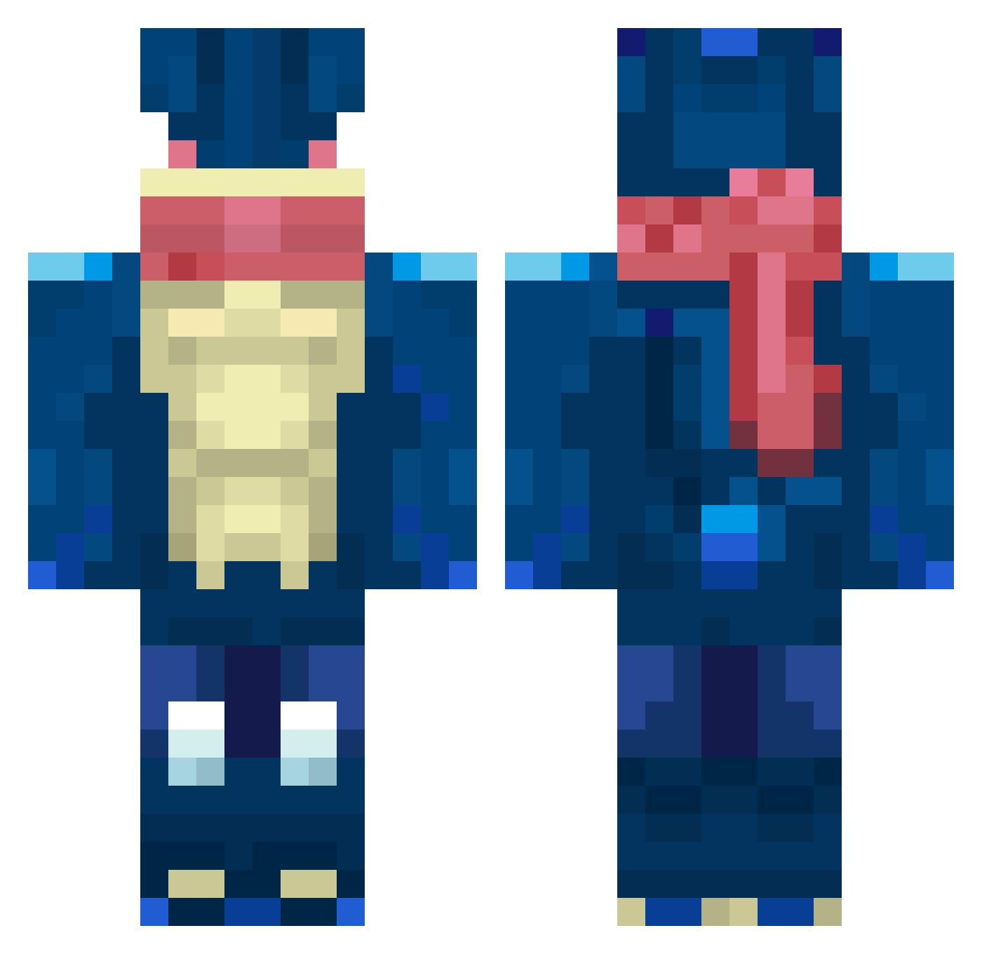 BlackCircleX2 Minecraft skin, front and back view