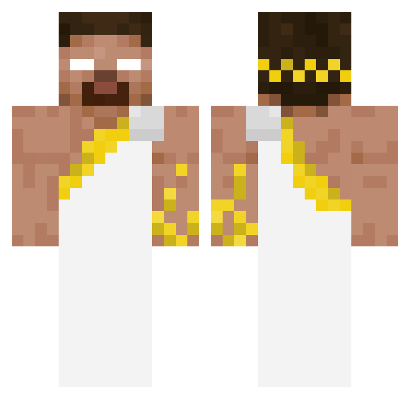 Cazajudios777 Minecraft skin, front and back view