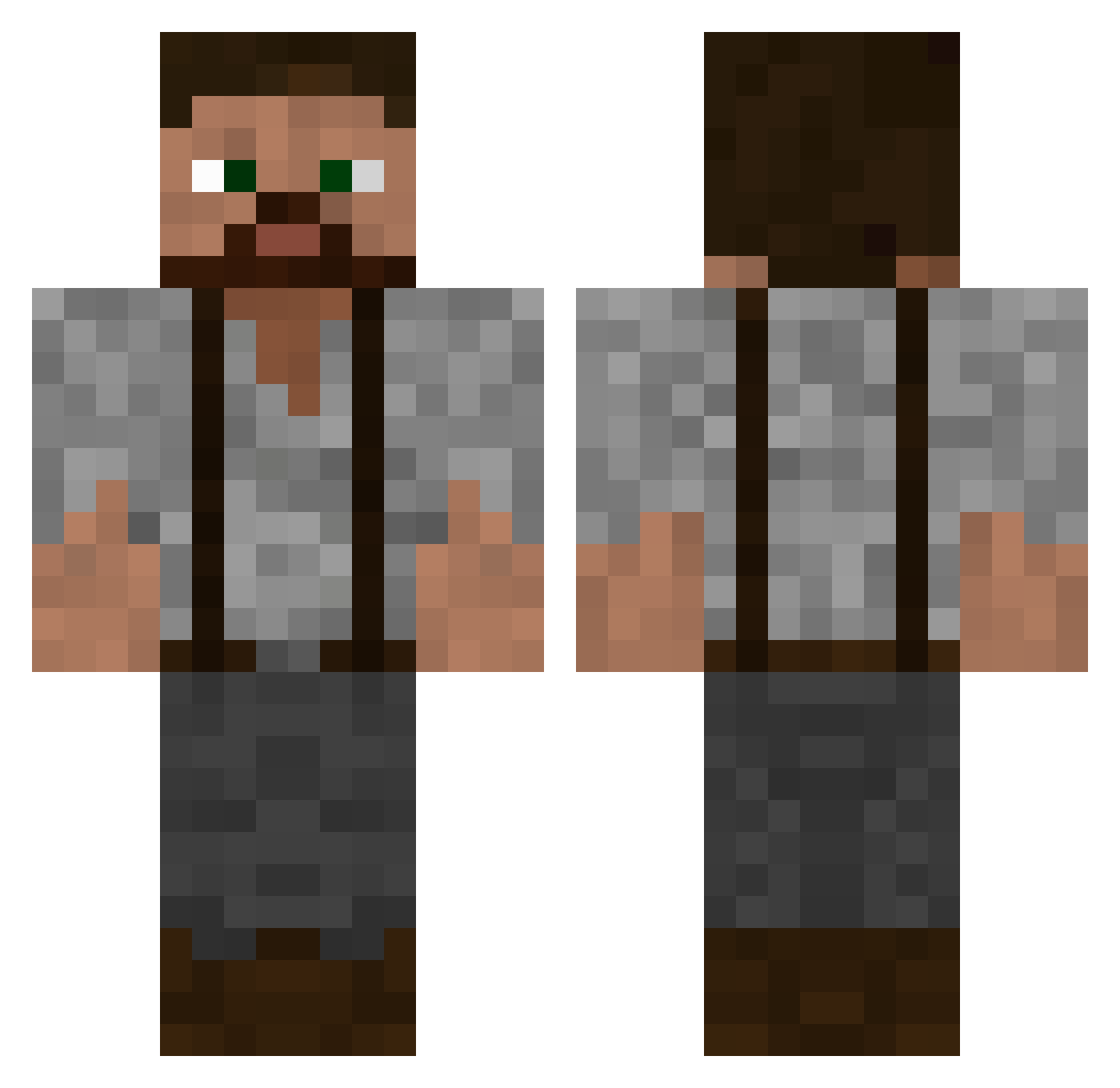 rootconfig Minecraft skin, front and back view