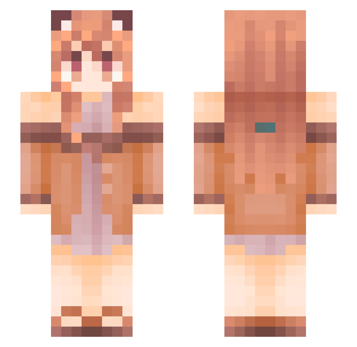 Vanilla_Cinnamon Minecraft skin, front and back view