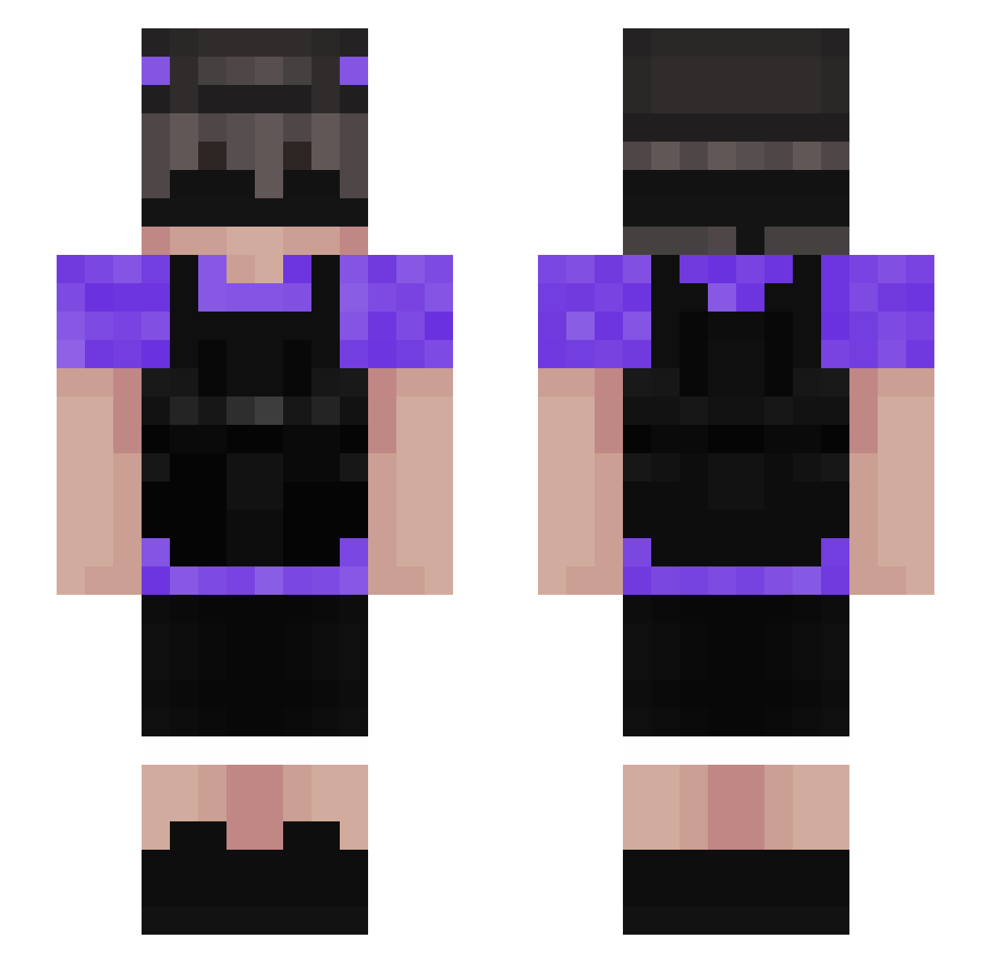 MrVictorPlus Minecraft skin, front and back view