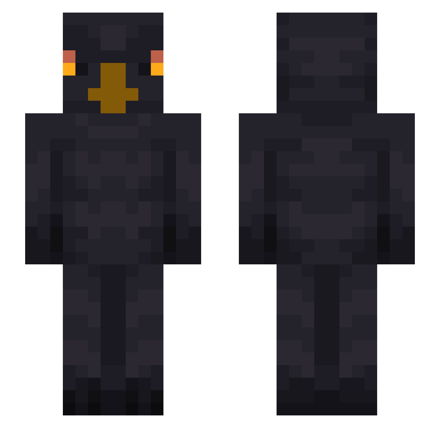 Cyrllix Minecraft skin, front and back view