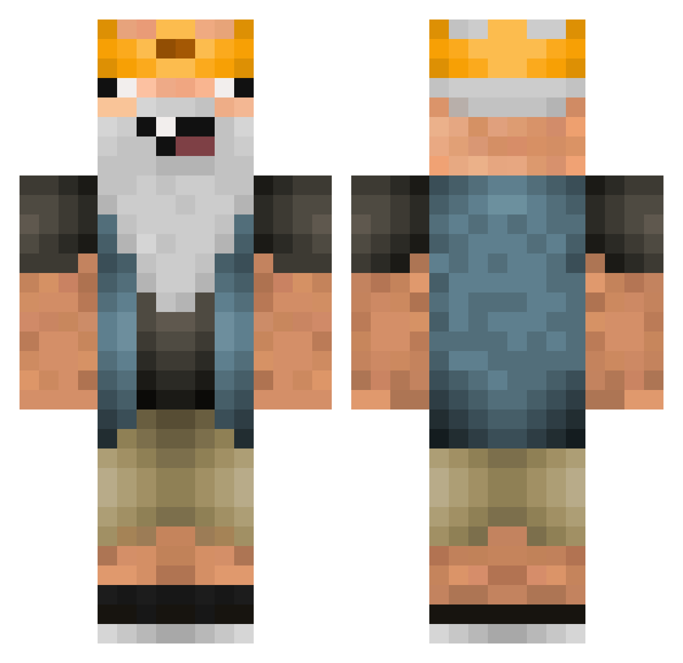 ZBGG Minecraft skin, front and back view