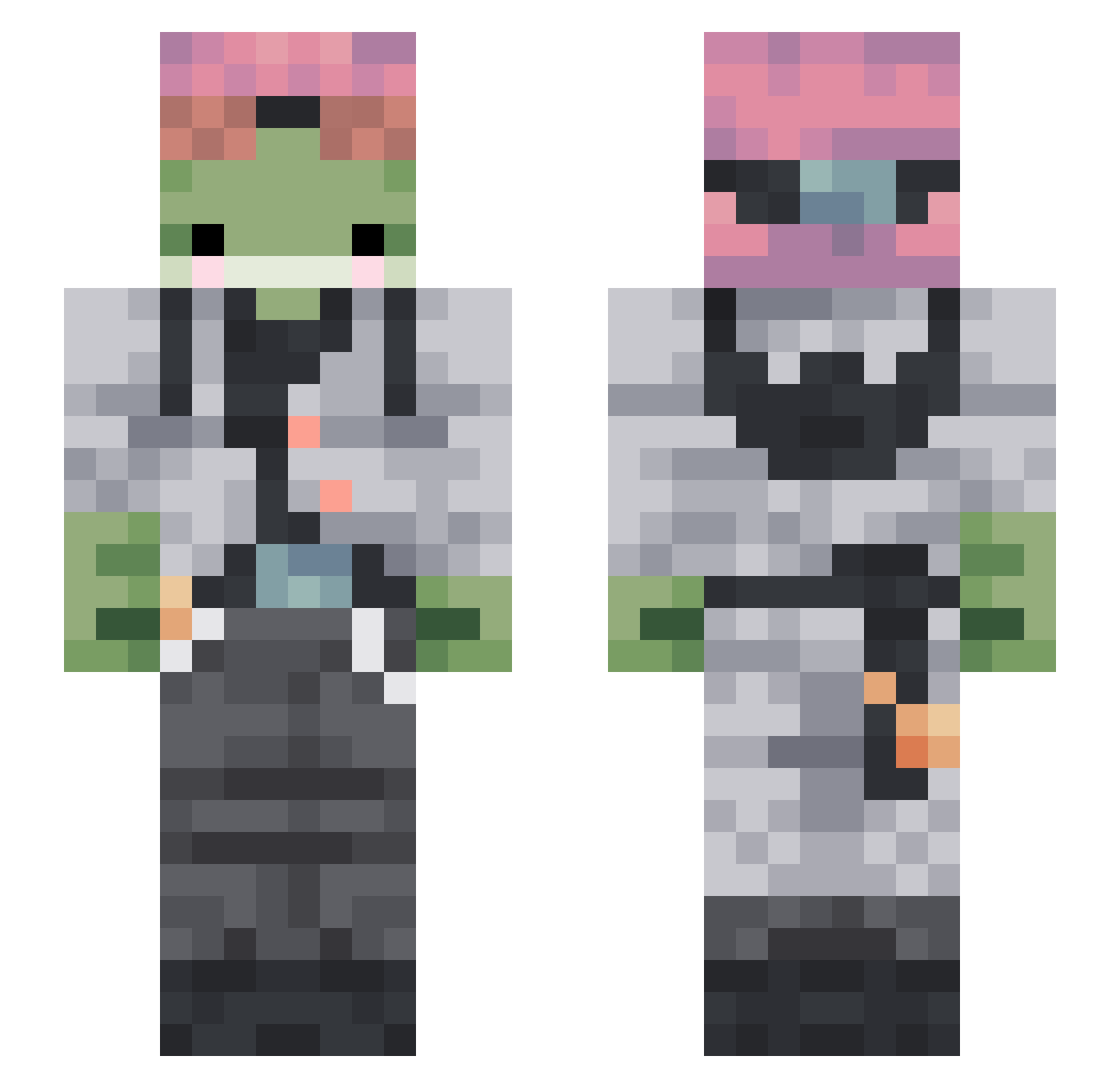 MokkiMolly Minecraft skin, front and back view