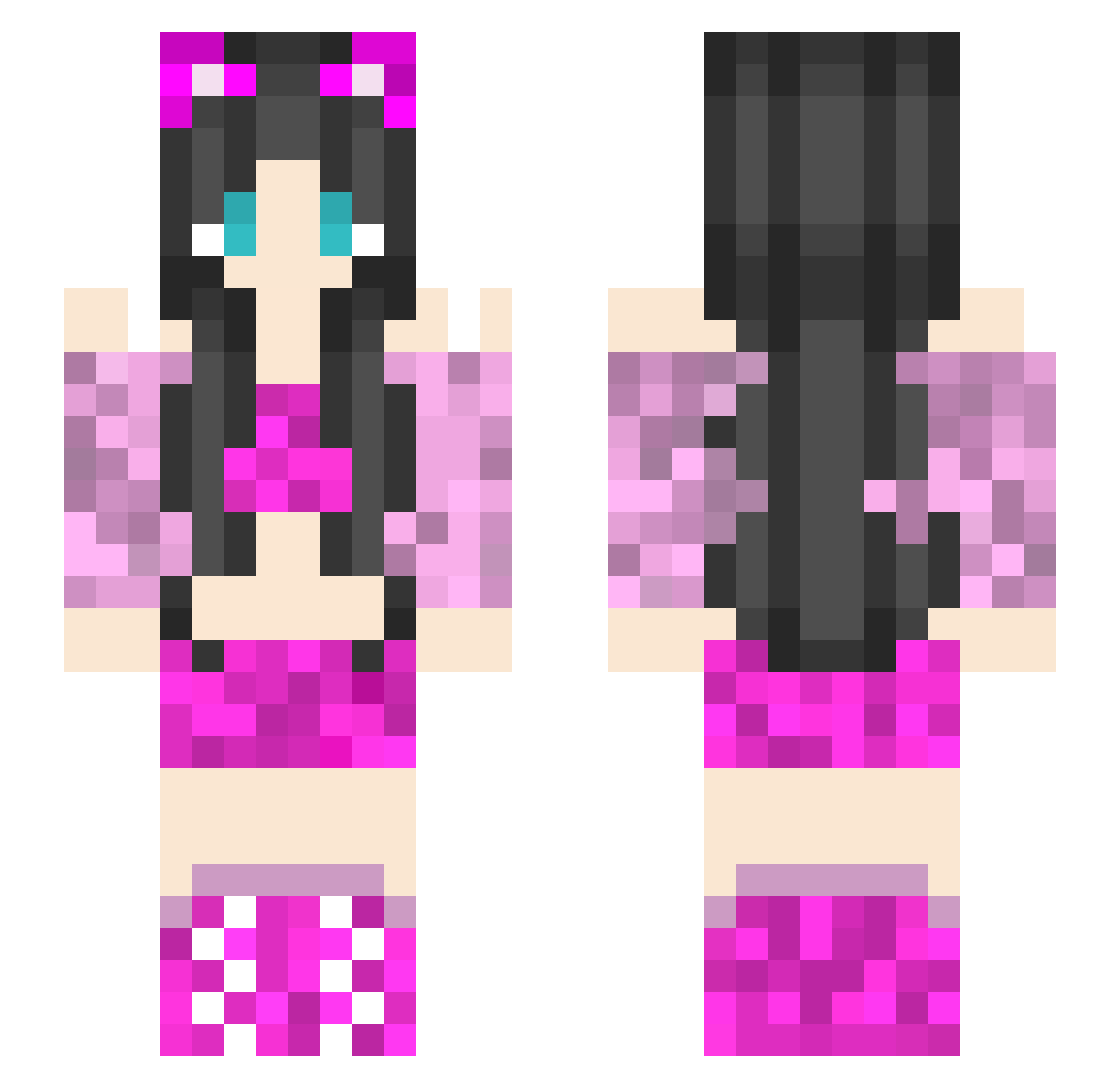 dudupants125 Minecraft skin, front and back view