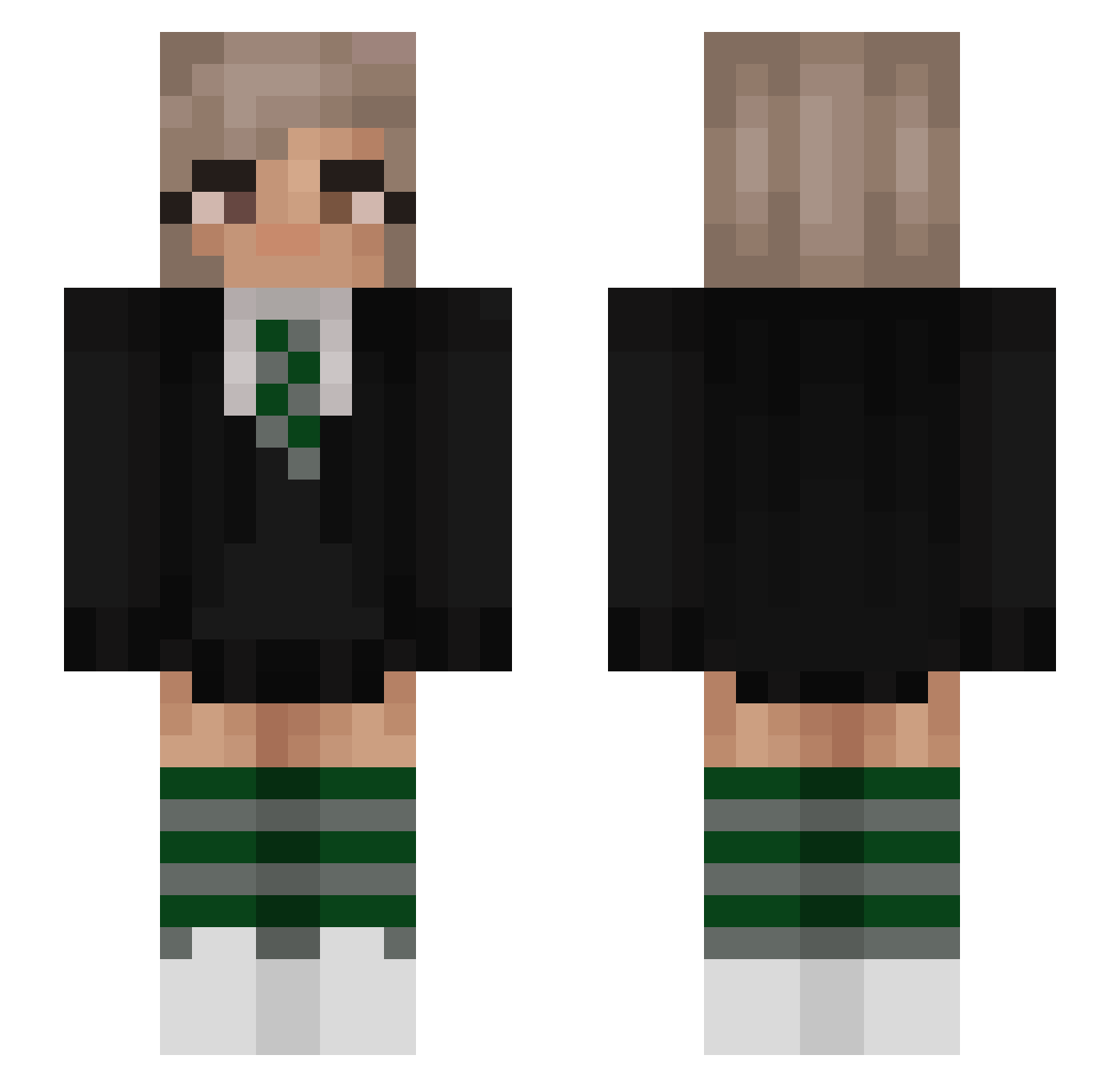 justhattie Minecraft skin, front and back view