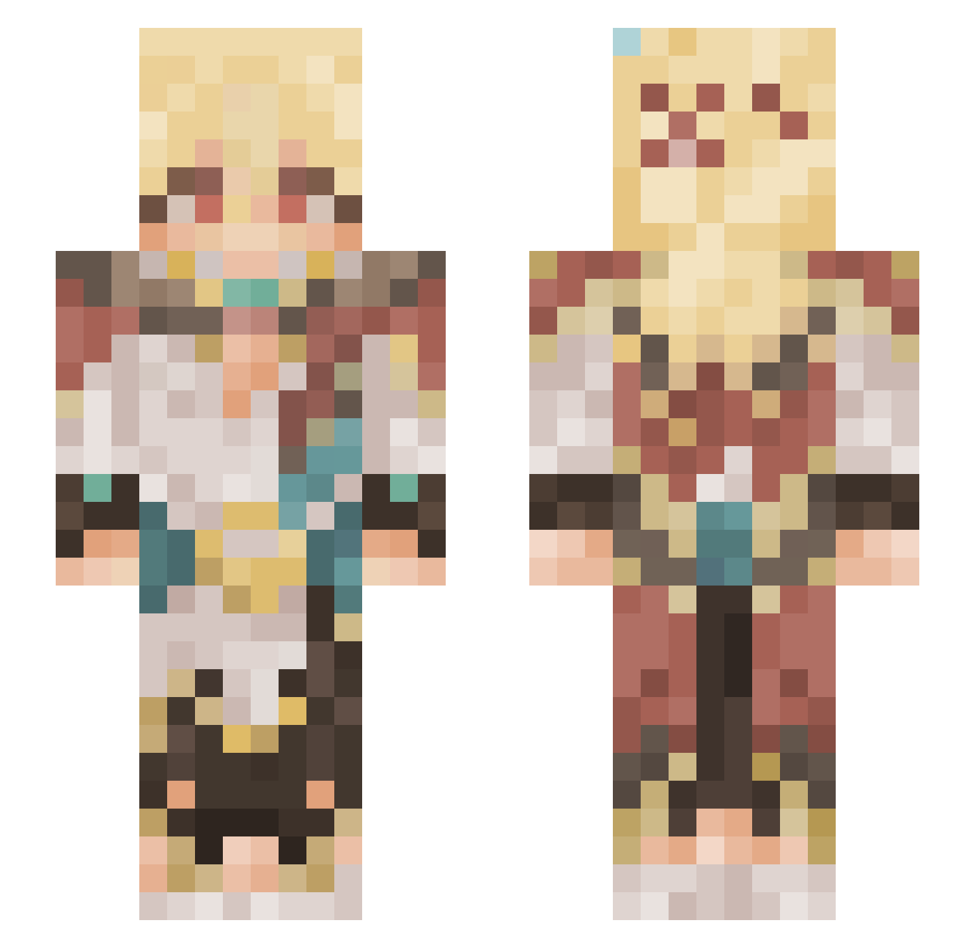 alialpha Minecraft skin, front and back view