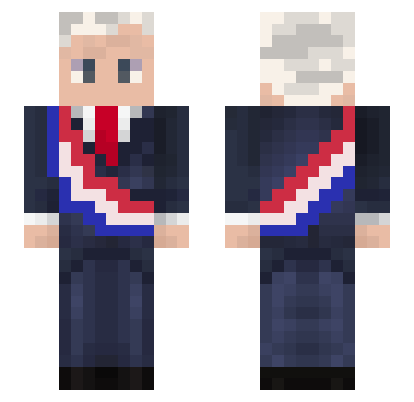 Blonnt Minecraft skin, front and back view
