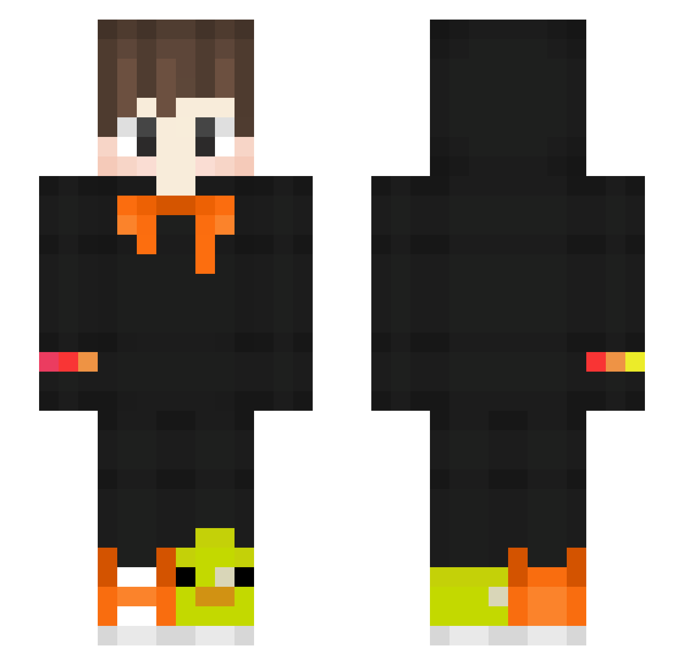 MilchWasser Minecraft skin, front and back view