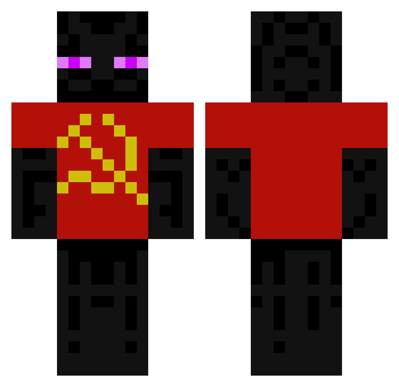 Pantheraleo55 Minecraft skin, front and back view
