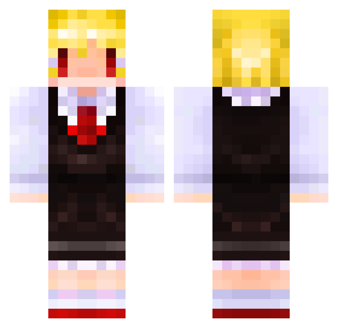 RaresTheProMkII Minecraft skin, front and back view