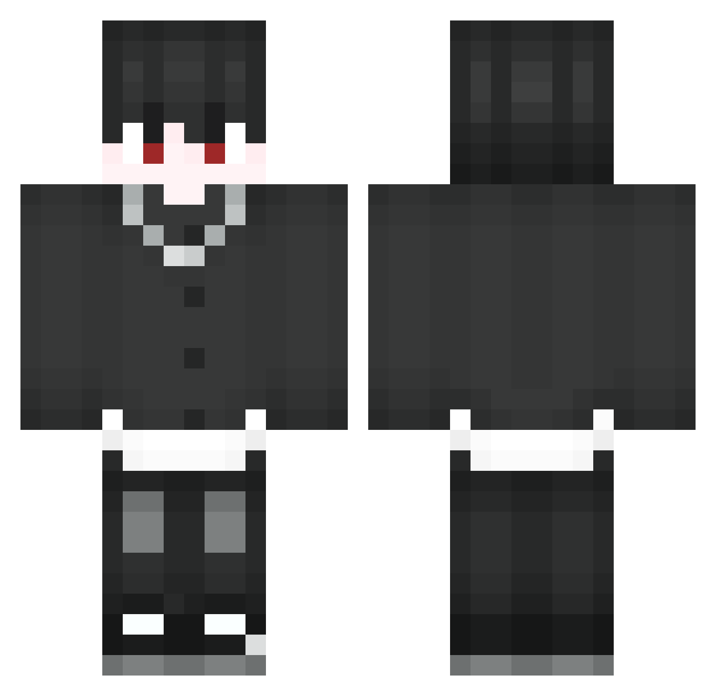 Textion Minecraft skin, front and back view