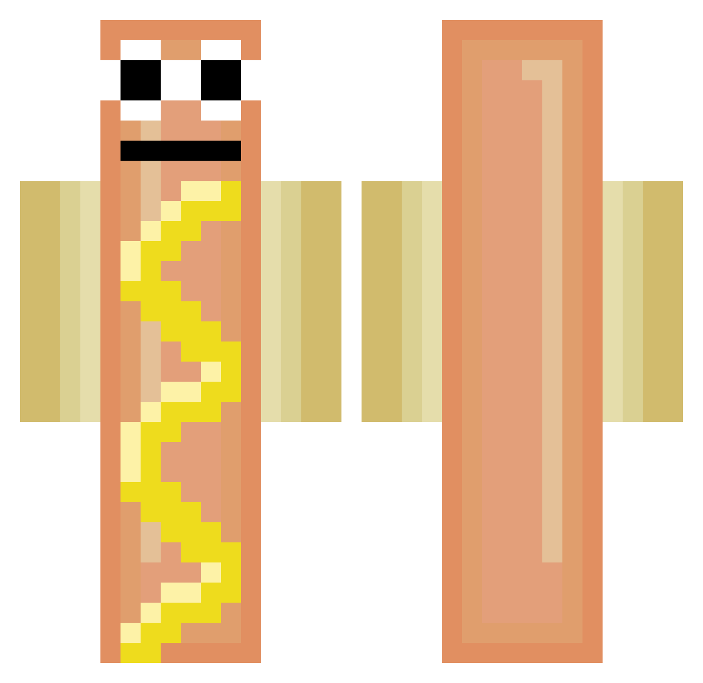 8oobed Minecraft skin, front and back view