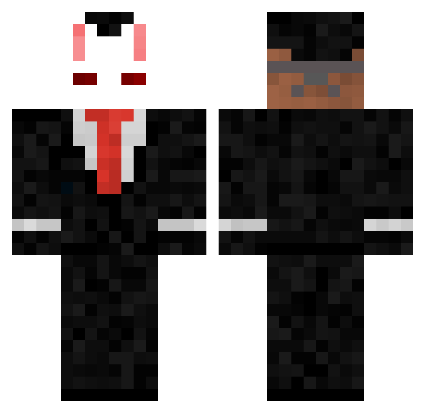 VoxelBnuuy Minecraft skin, front and back view